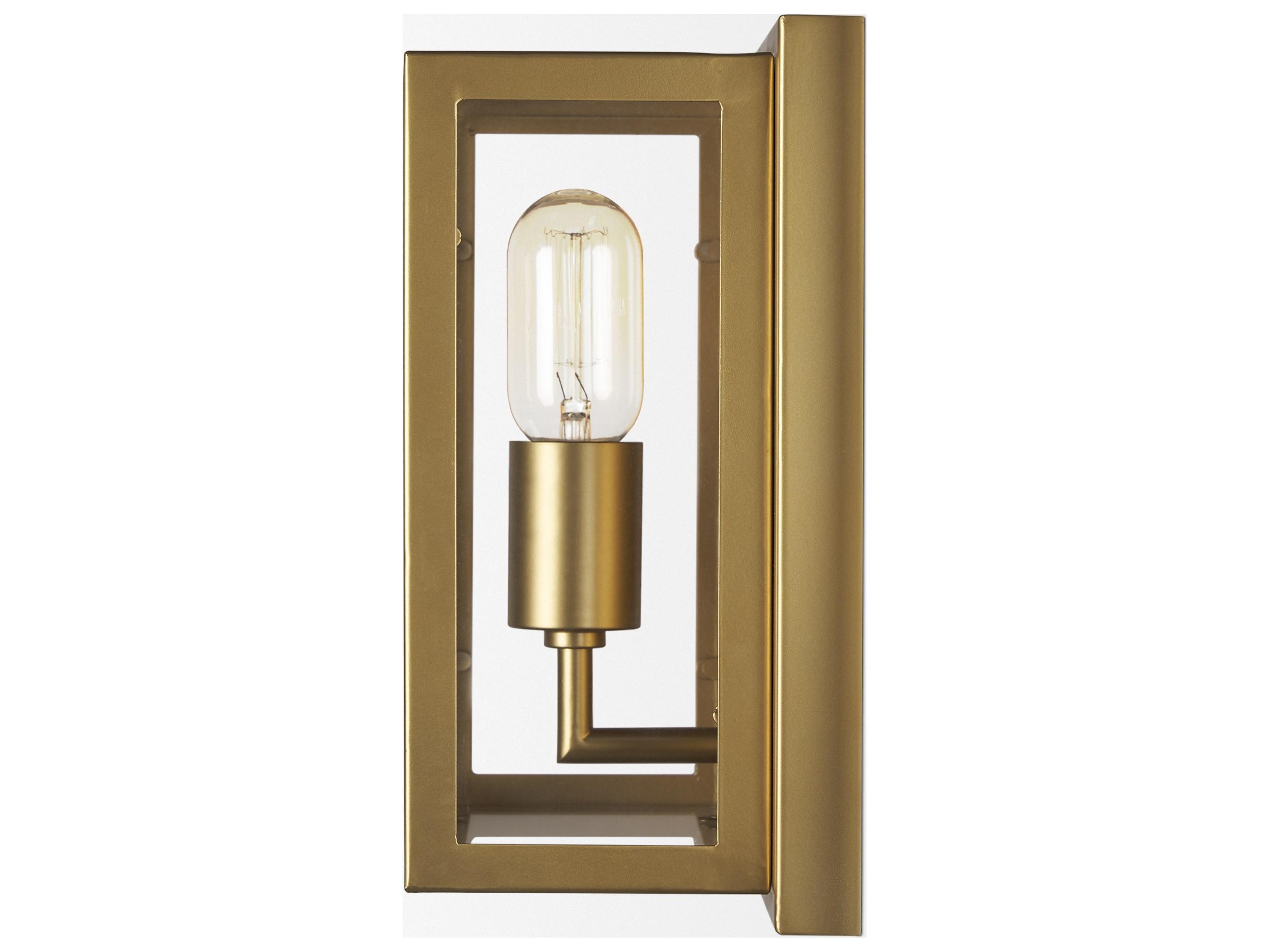 Mercana Cairn Brushed Gold Metal w/ Glass 1-Light Wall Sconce