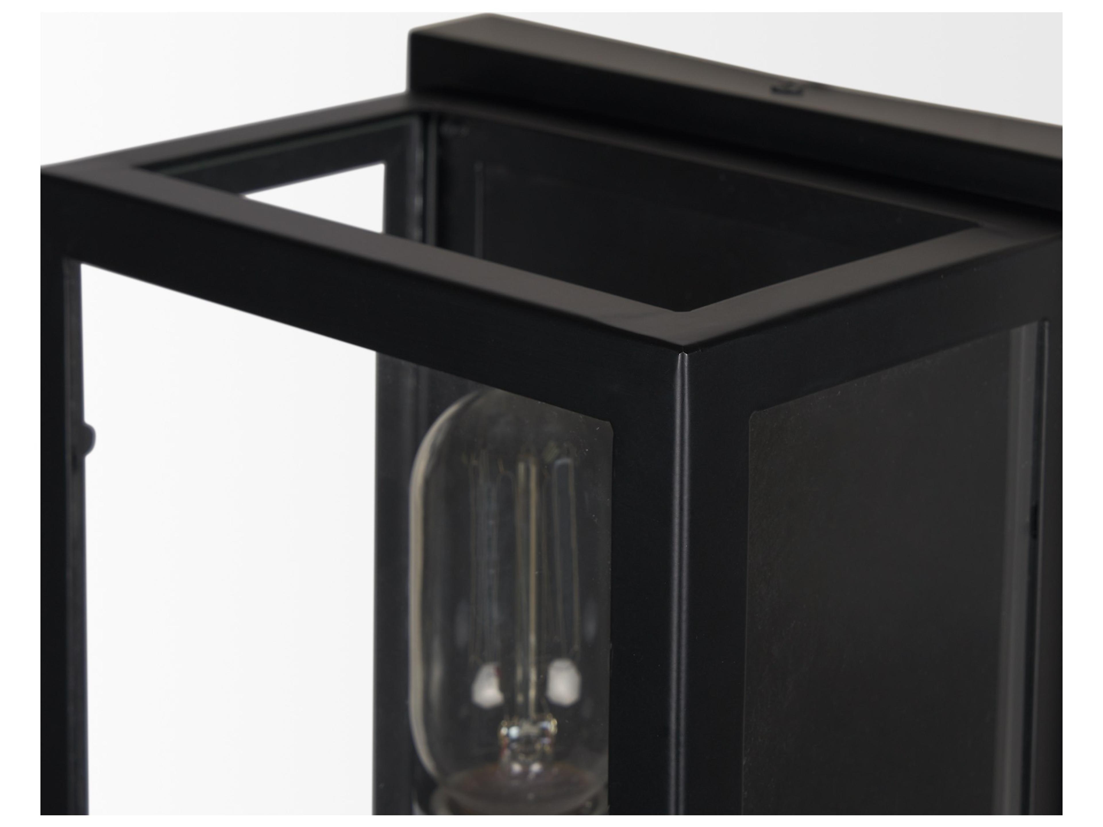 Mercana Cairn Matte Black Metal w/ Glass 1-Light Wall Sconce