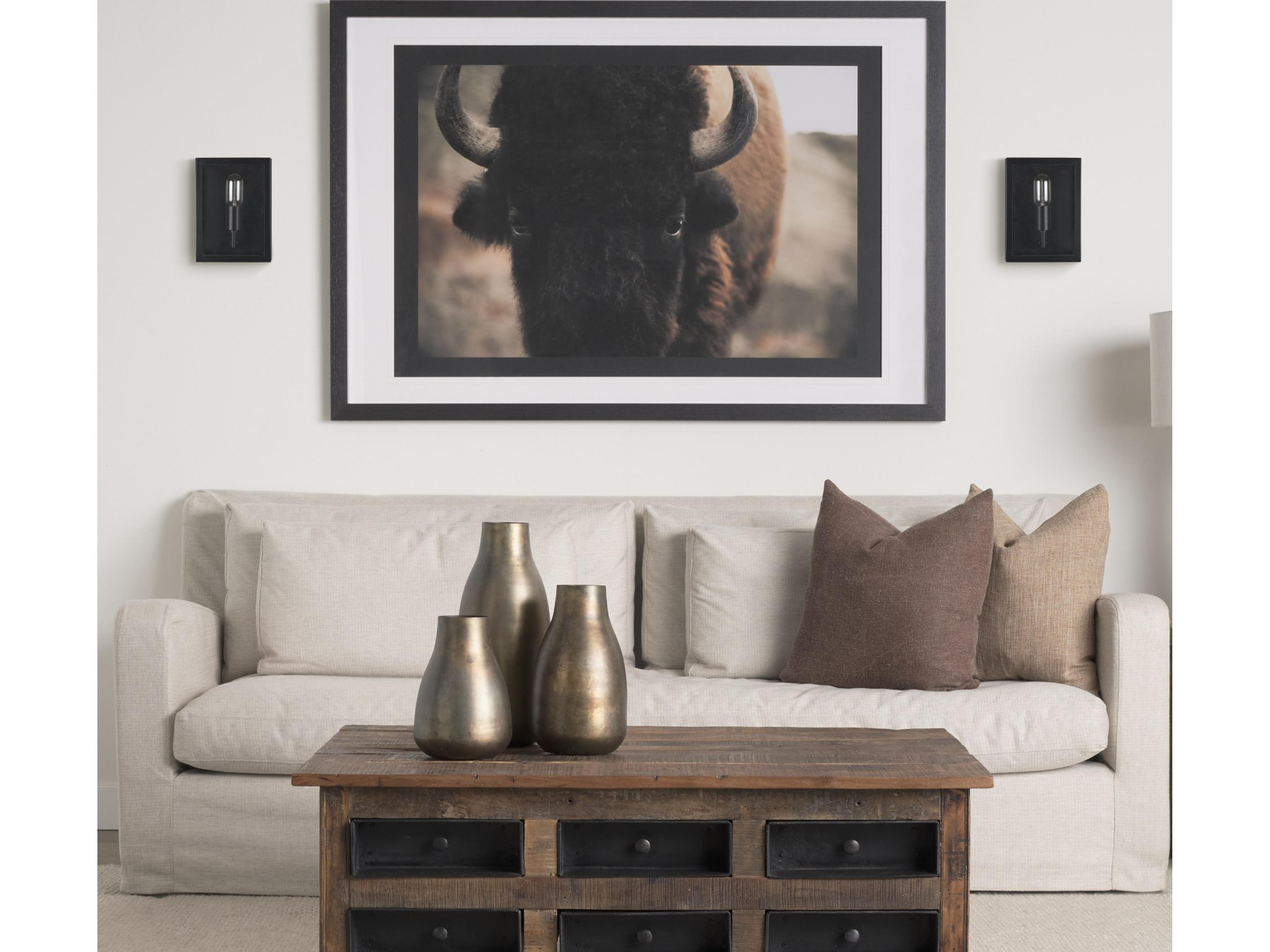 Mercana Cairn Matte Black Metal w/ Glass 1-Light Wall Sconce