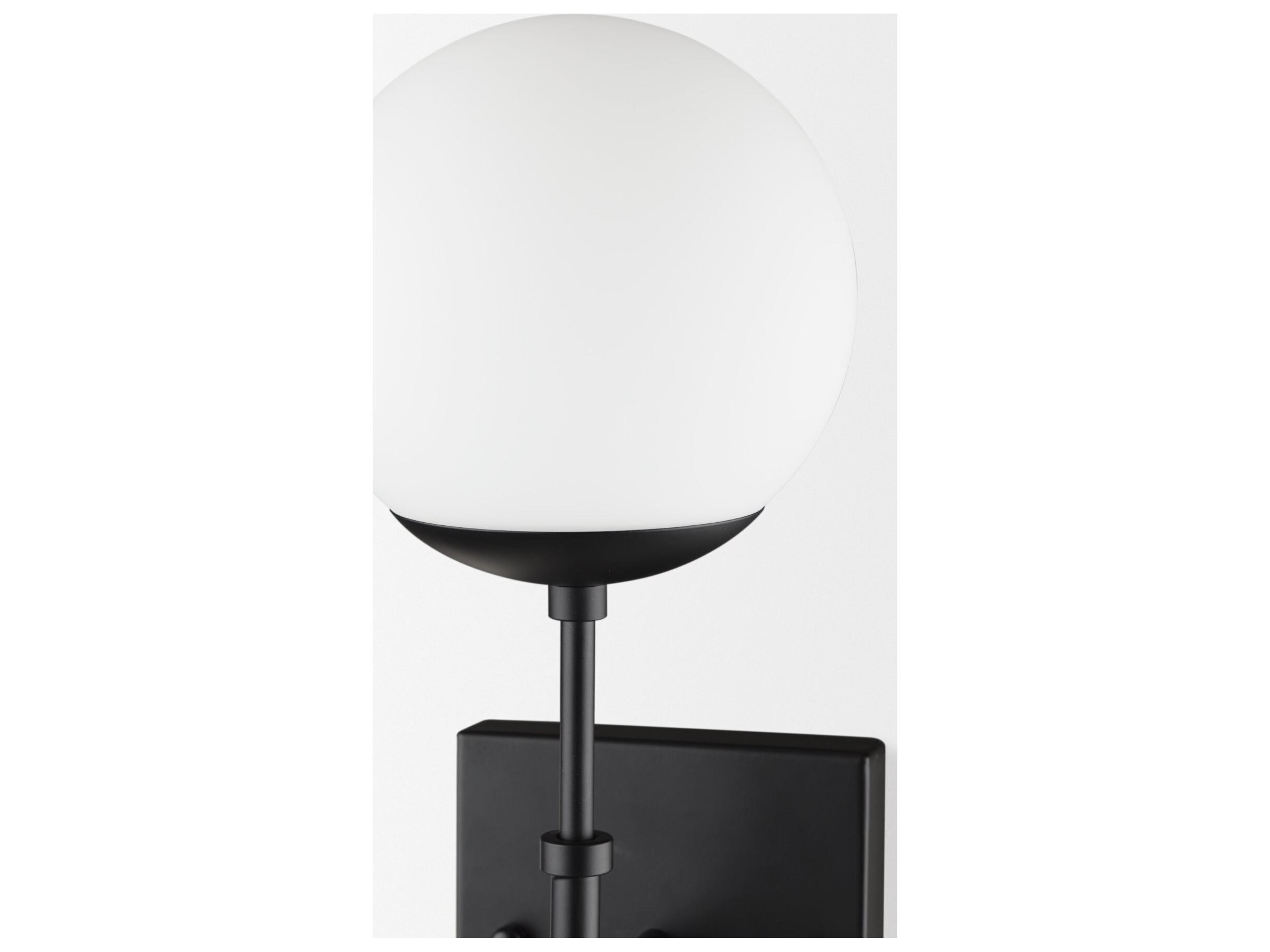 Mercana Edie Matte Black Metal w/ Frosted Glass Globes 2-Light Wall Sconce