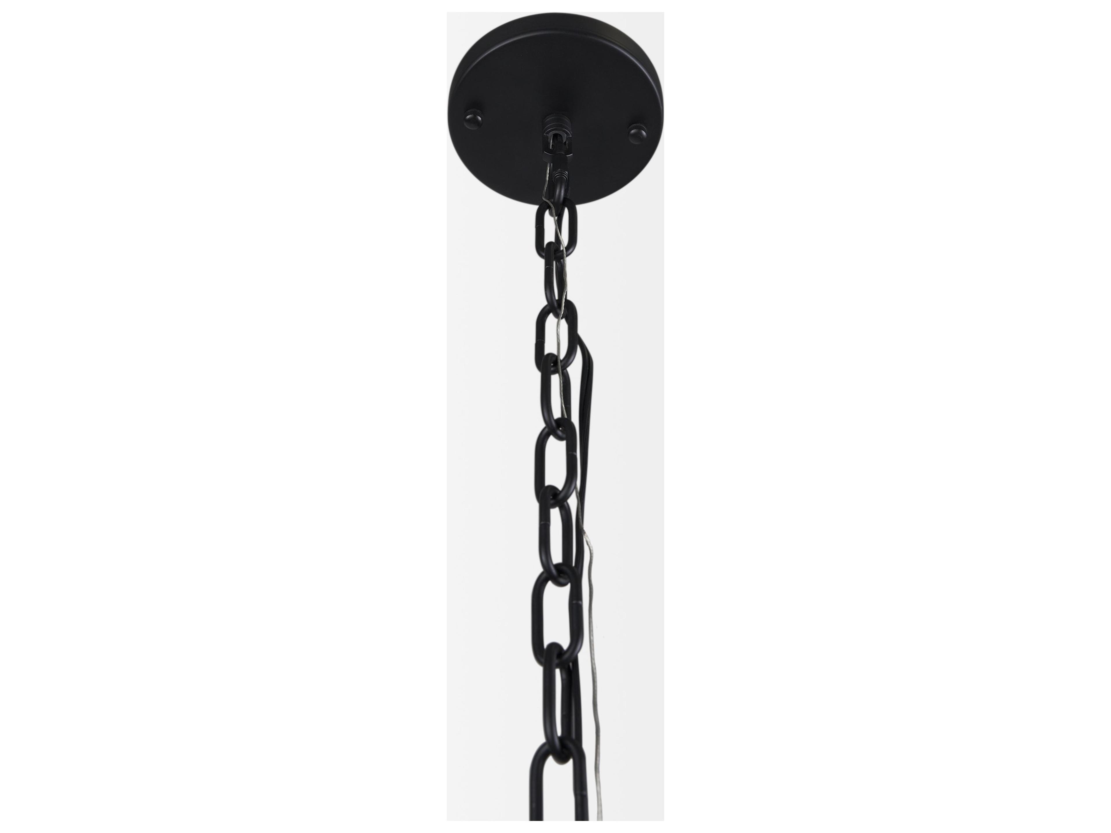 Mercana Edie Matte Black Metal w/ Frosted Glass Globe 1-Light Pendant