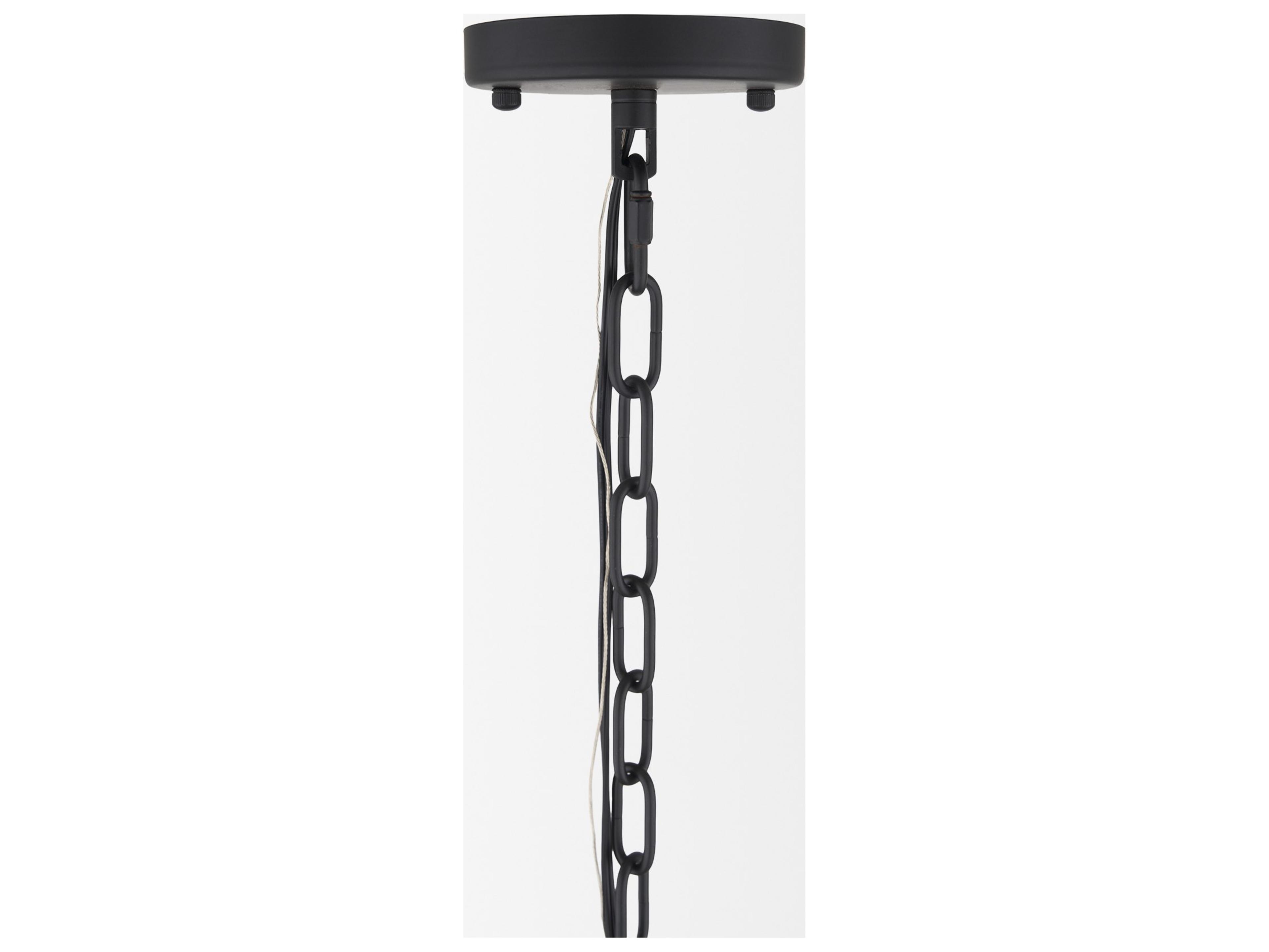 Mercana Barbara Matte Black Metal w/ Frosted Glass Globes 18-Light Chandelier