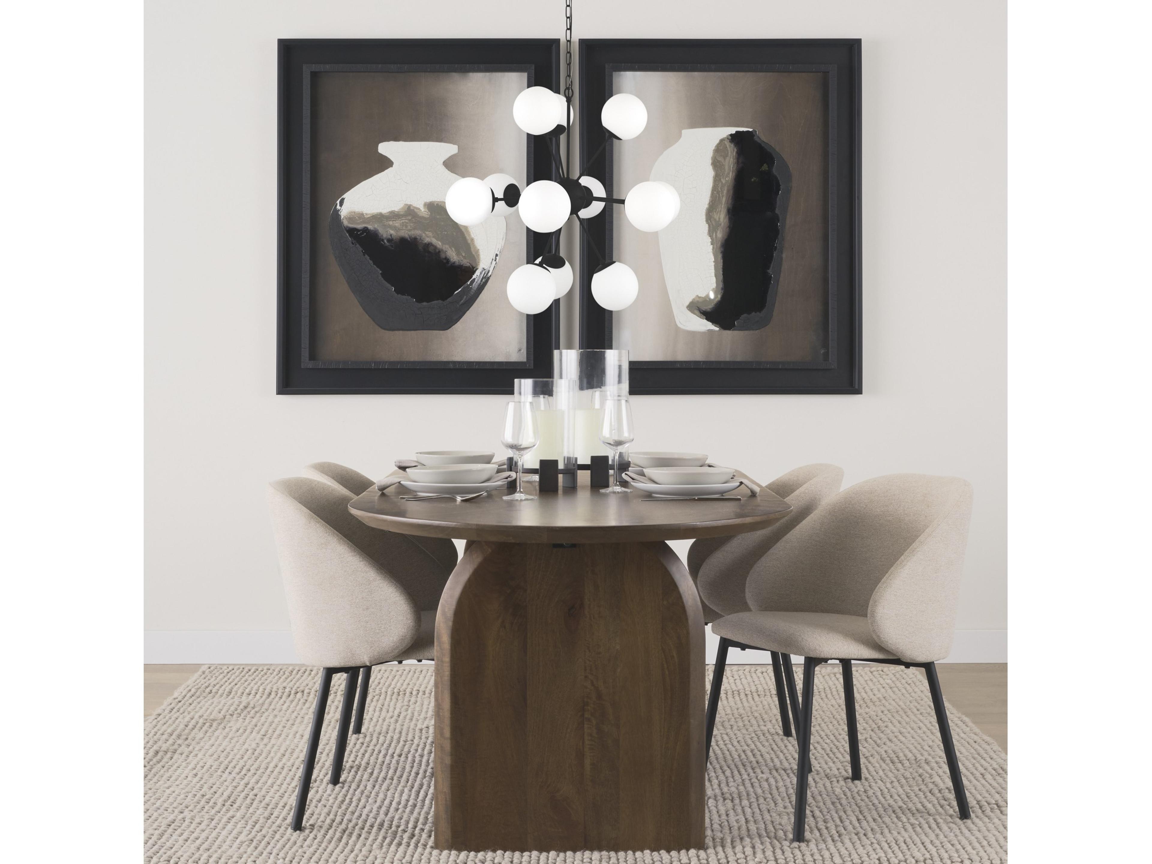 Mercana Barbara Matte Black Metal w/ Frosted Glass Globes 11-Light Chandelier