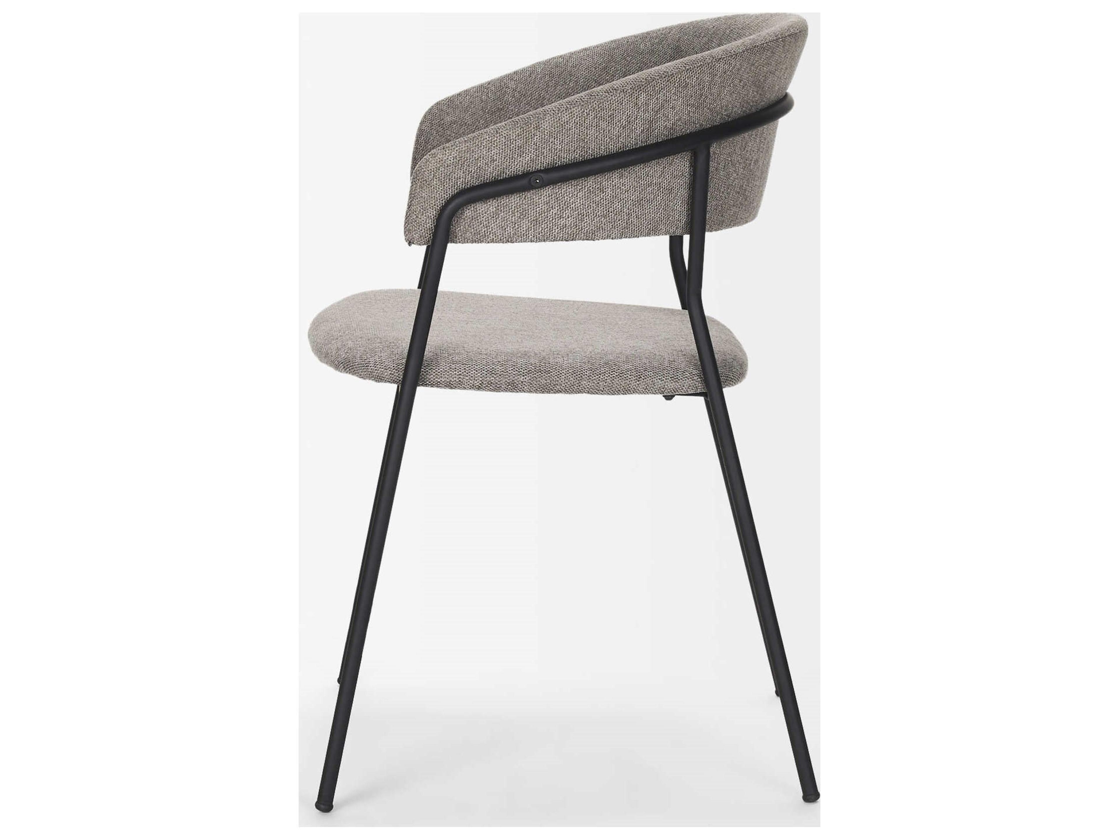 Mercana Carolyn Dining Chair w/ Gray Fabric & Matte Black Metal