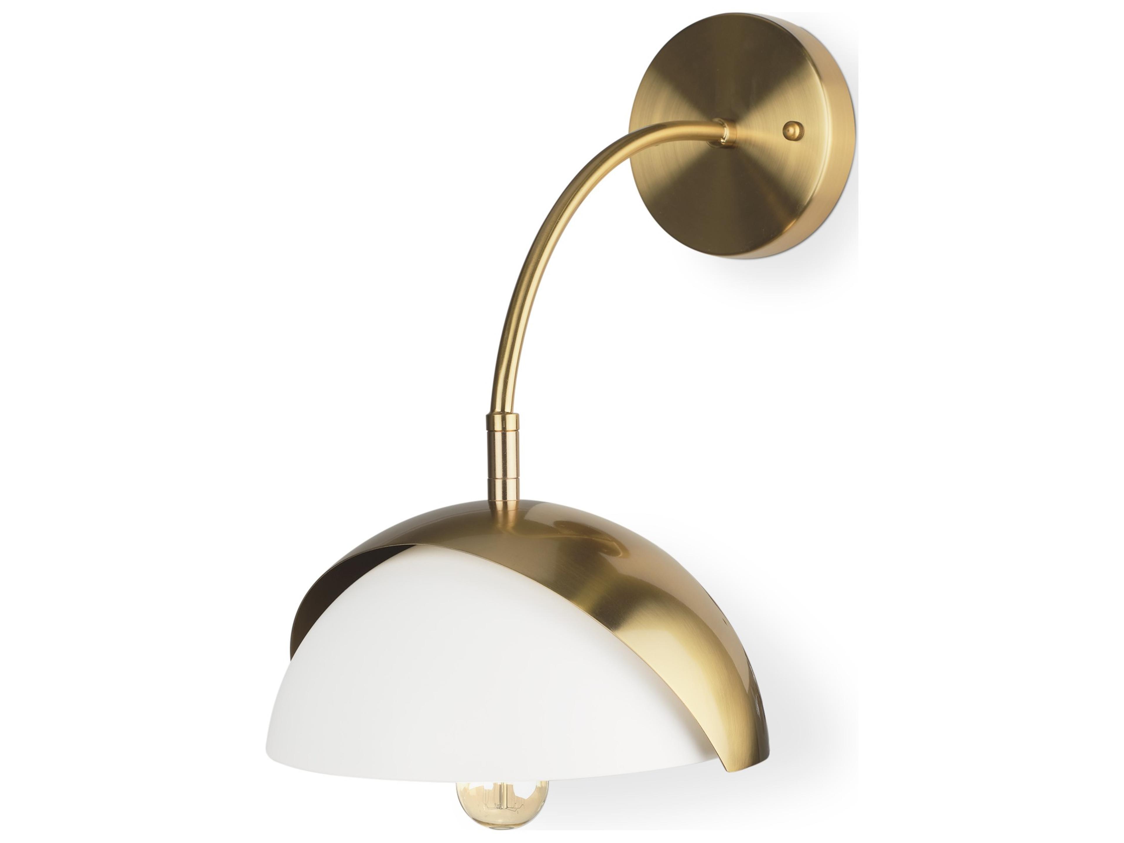 Cybill Brushed Brass w/ White Metal Shade 1-Light Wall Sconce