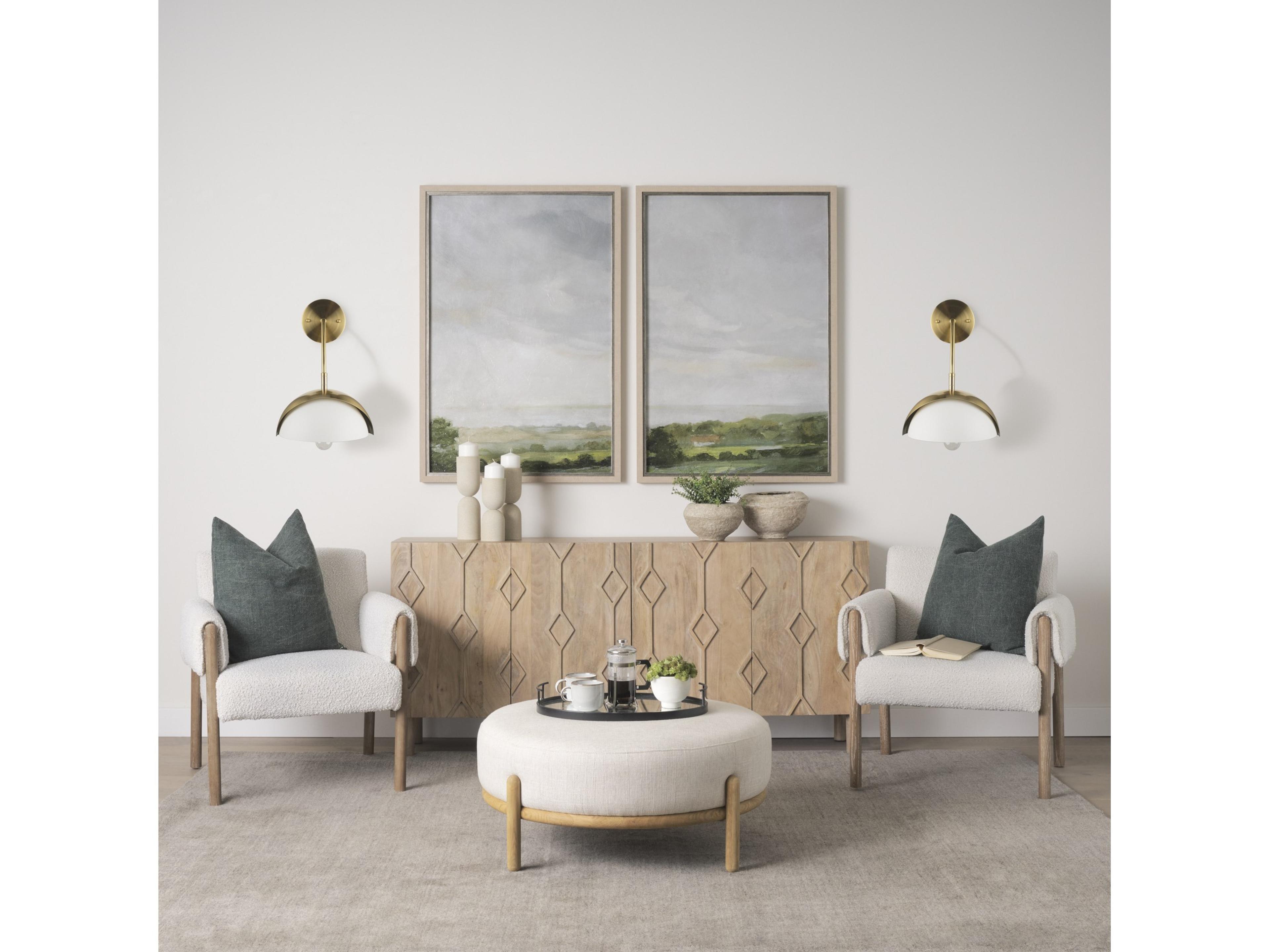 Mercana Cybill Brushed Brass w/ White Metal Shade 1-Light Wall Sconce