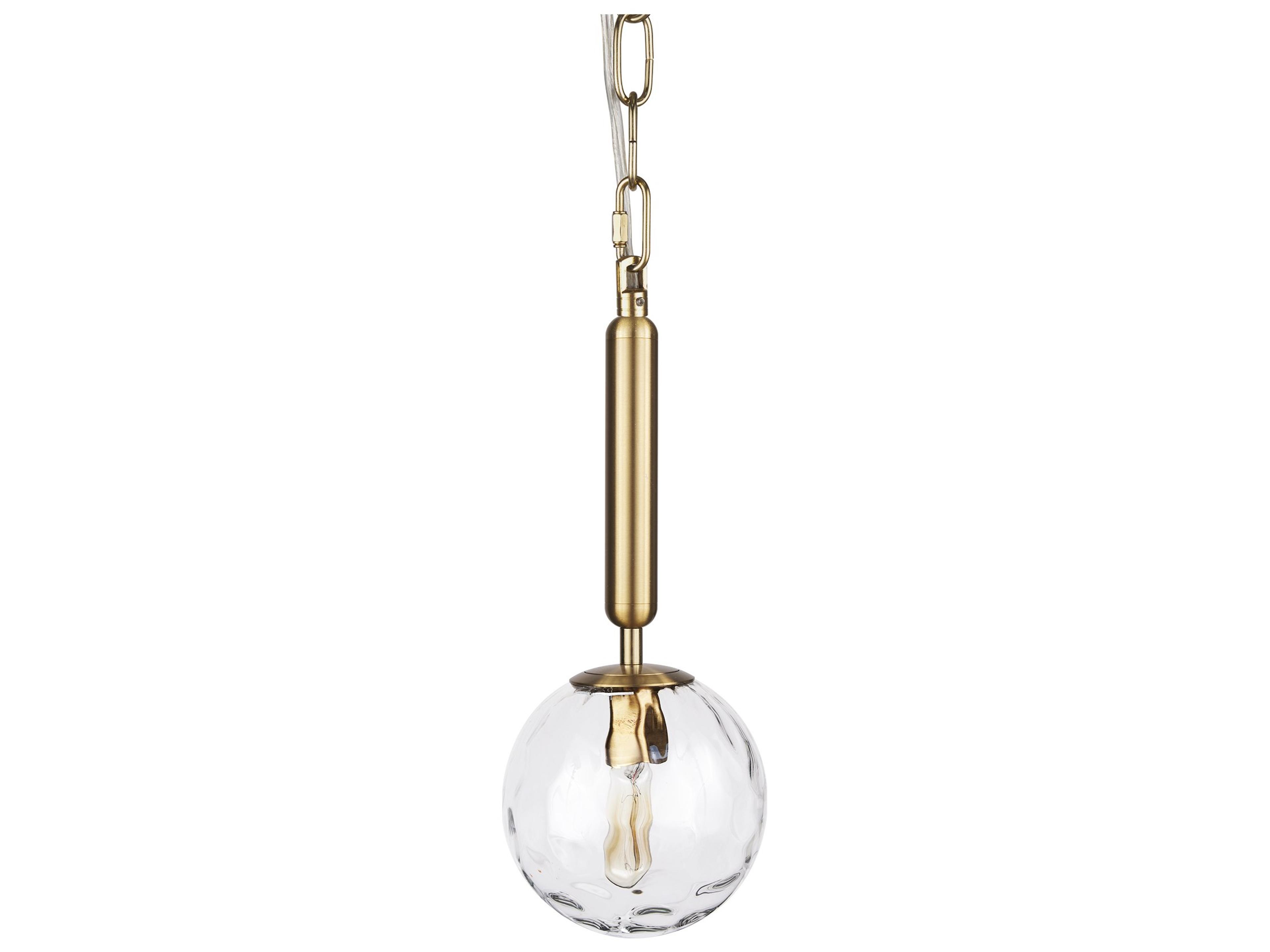 Britton Gold Metal w/ Clear Glass Globe 1-Light Pendant Light