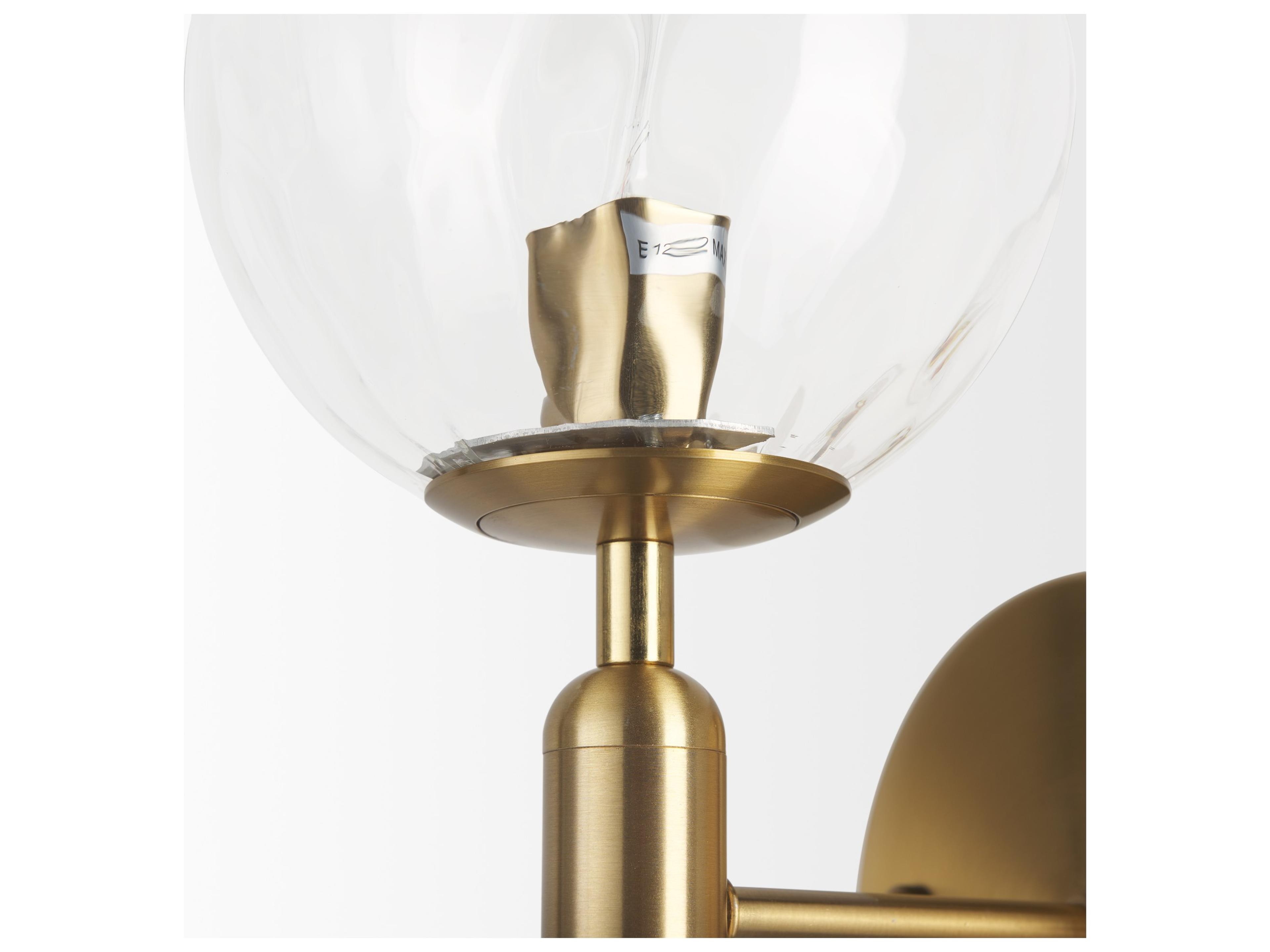 Mercana Britton Gold Metal w/ Clear Glass Globe 1-Light Wall Sconce