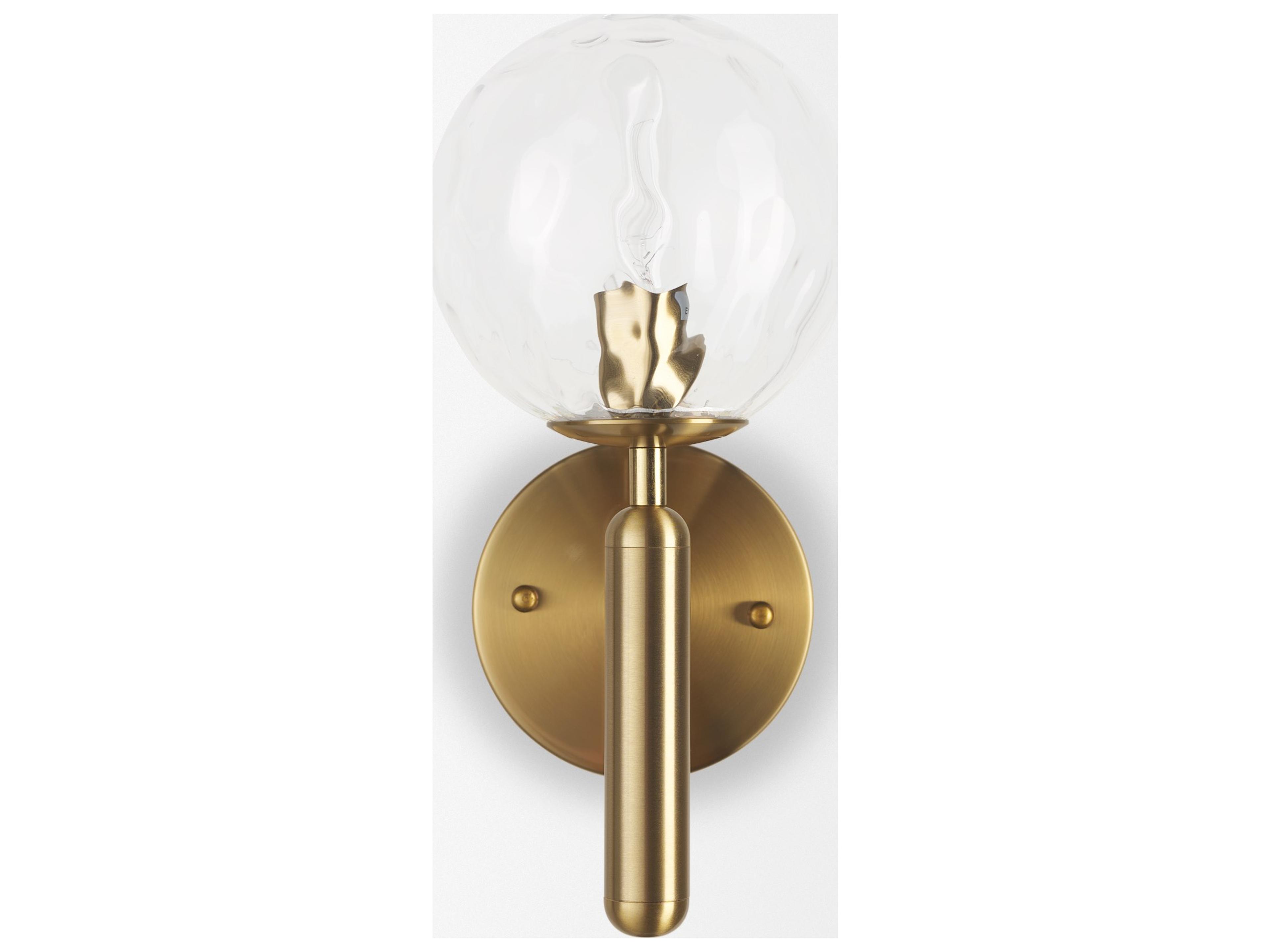 Mercana Britton Gold Metal w/ Clear Glass Globe 1-Light Wall Sconce