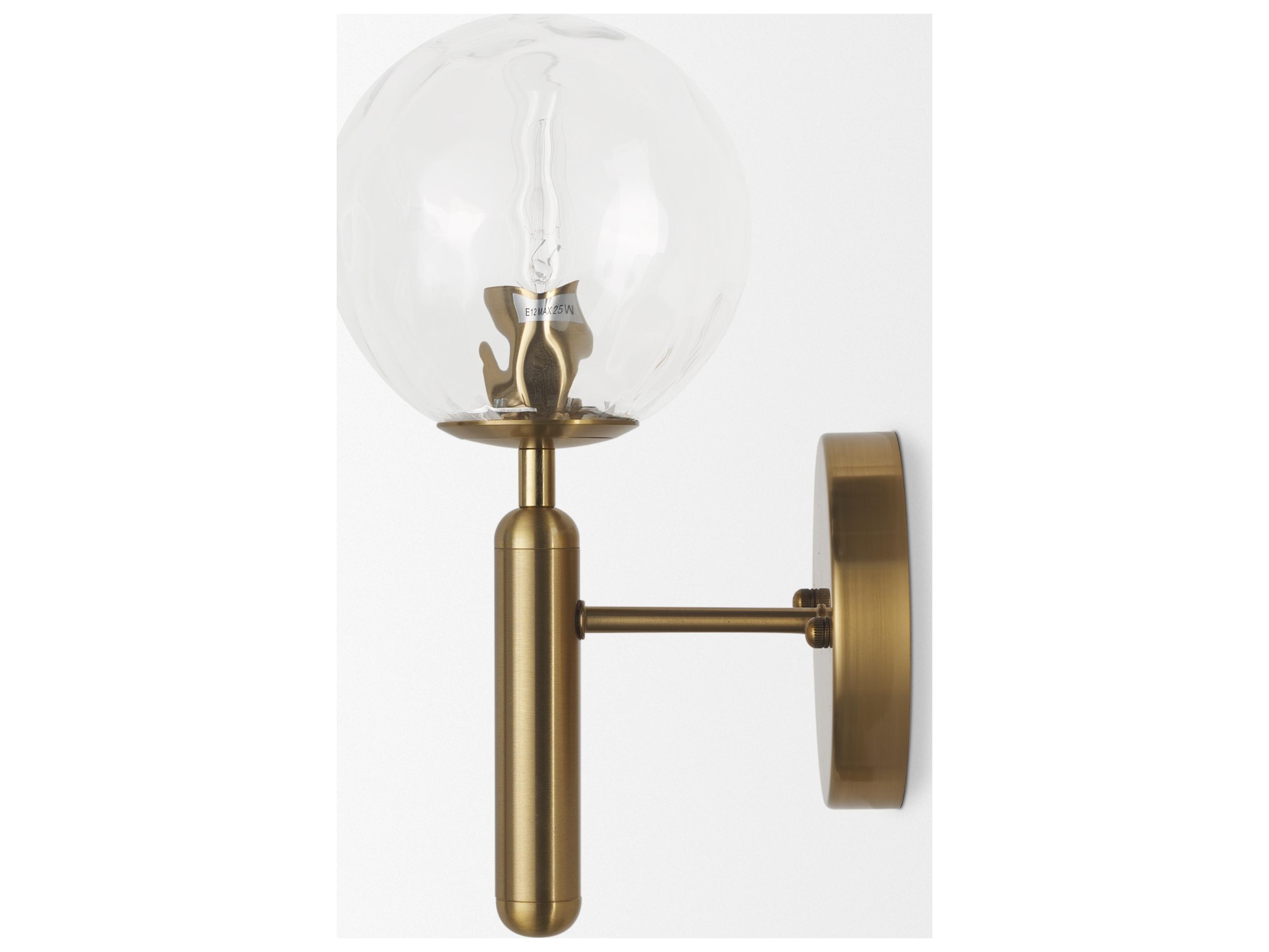 Mercana Britton Gold Metal w/ Clear Glass Globe 1-Light Wall Sconce