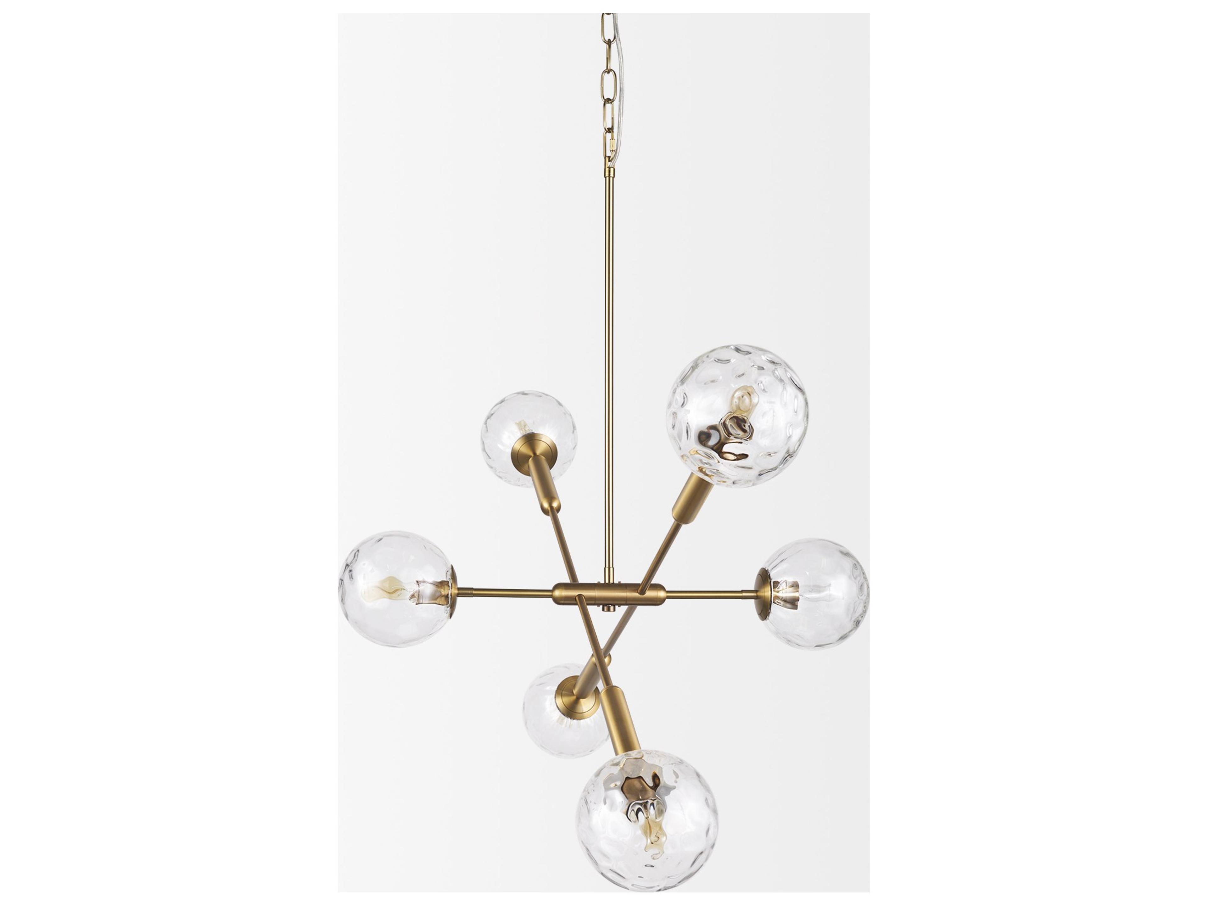 Mercana Britton Gold Metal w/ Clear Glass Globes 6-Light Chandelier
