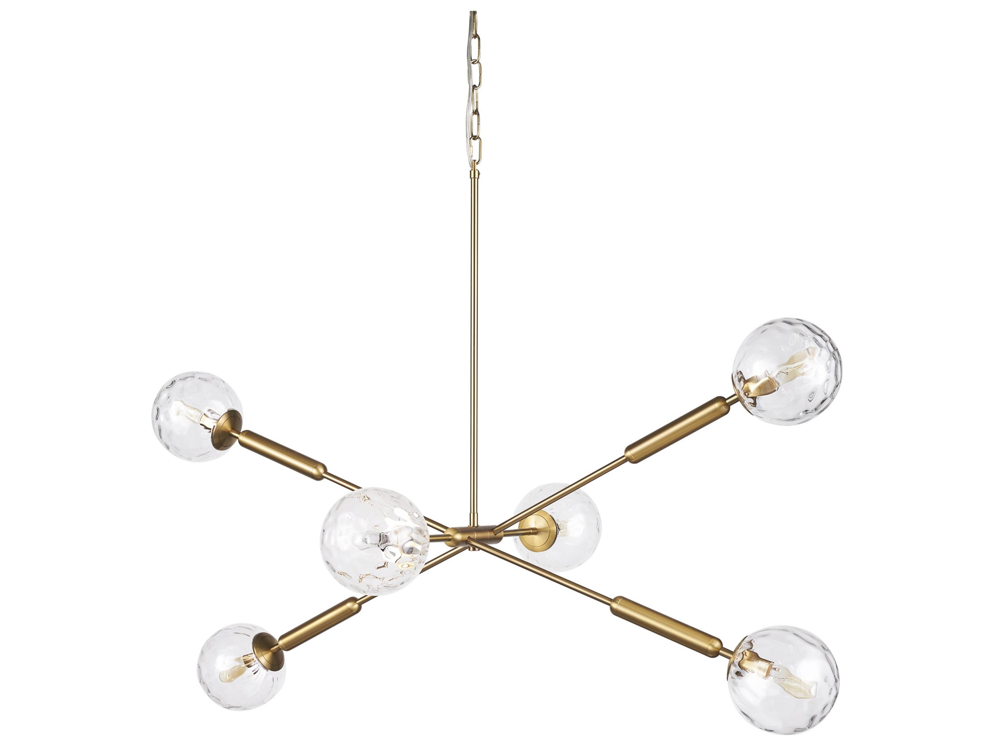 Britton Gold Metal w/ Clear Glass Globes 6-Light Chandelier