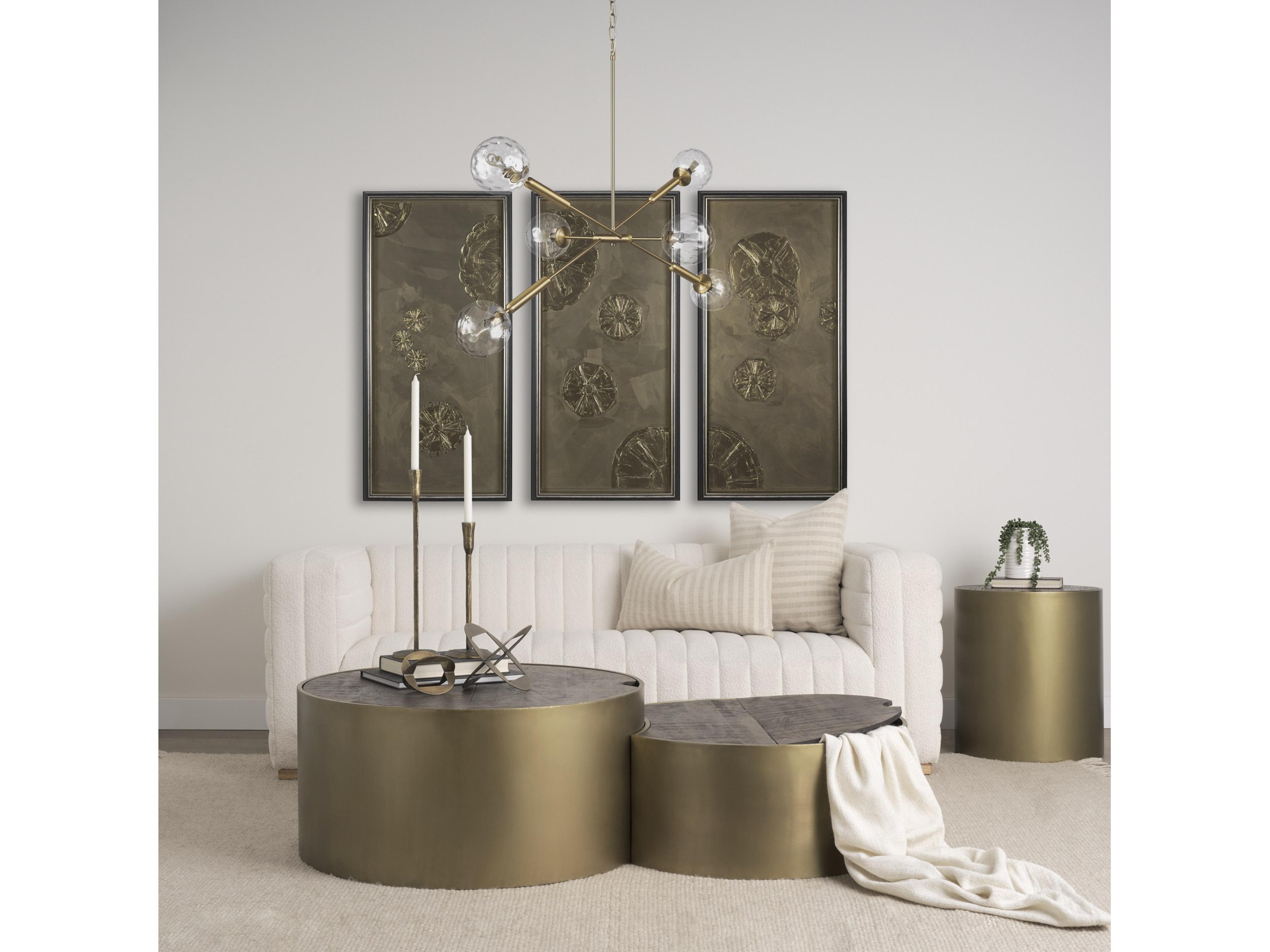 Mercana Britton Gold Metal w/ Clear Glass Globes 6-Light Chandelier