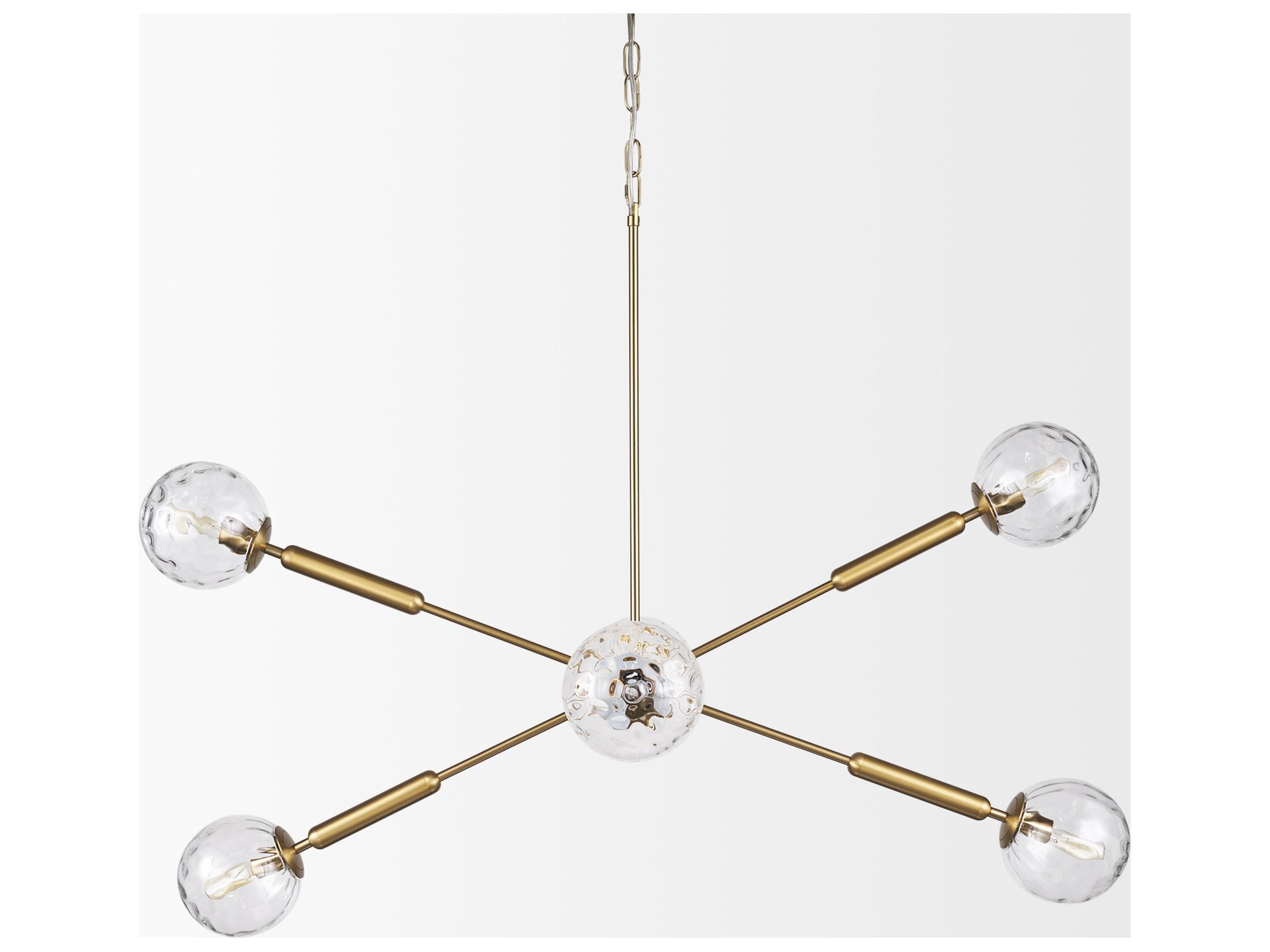 Mercana Britton Gold Metal w/ Clear Glass Globes 6-Light Chandelier