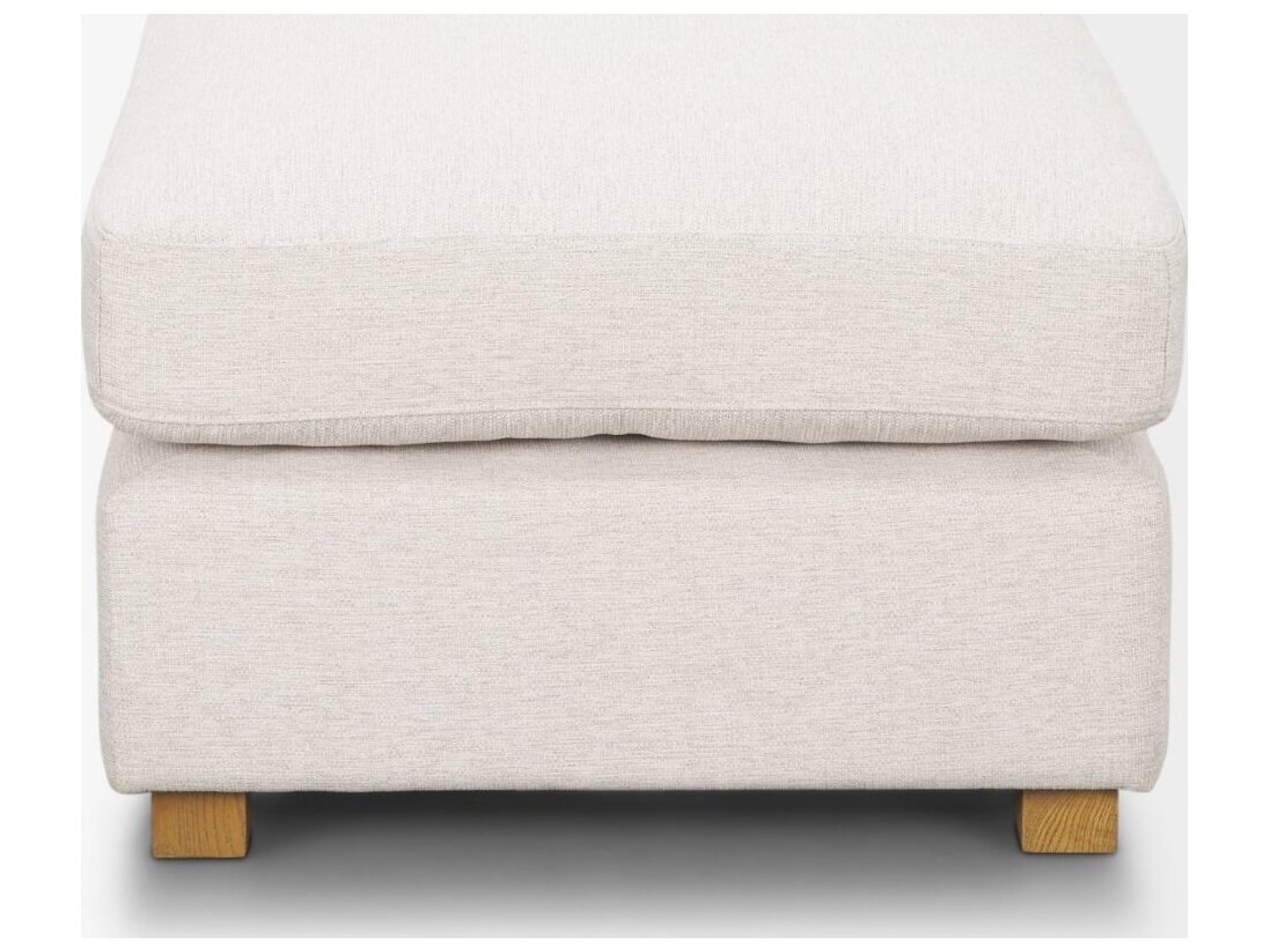 Mercana Halston Small Ottoman Oatmeal Performance Fabric