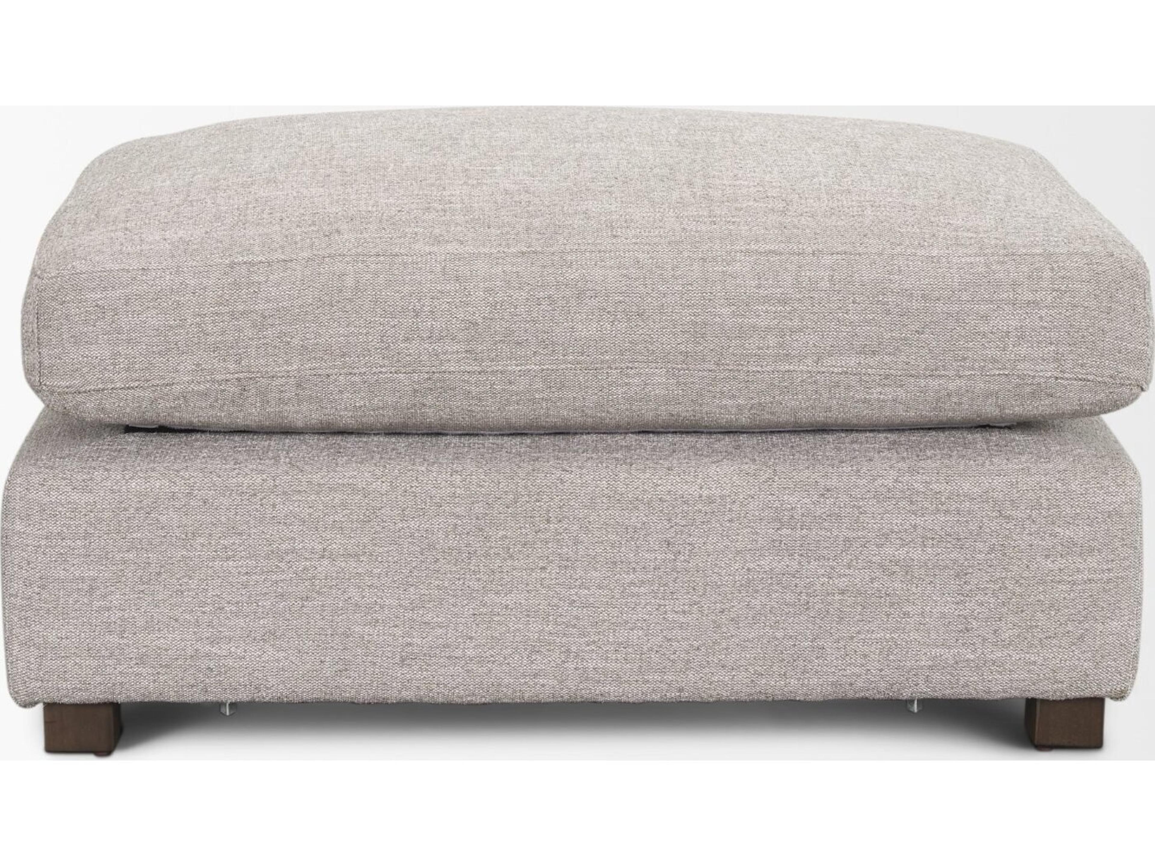 Mercana Halston Small Ottoman Light Gray Performance Fabric