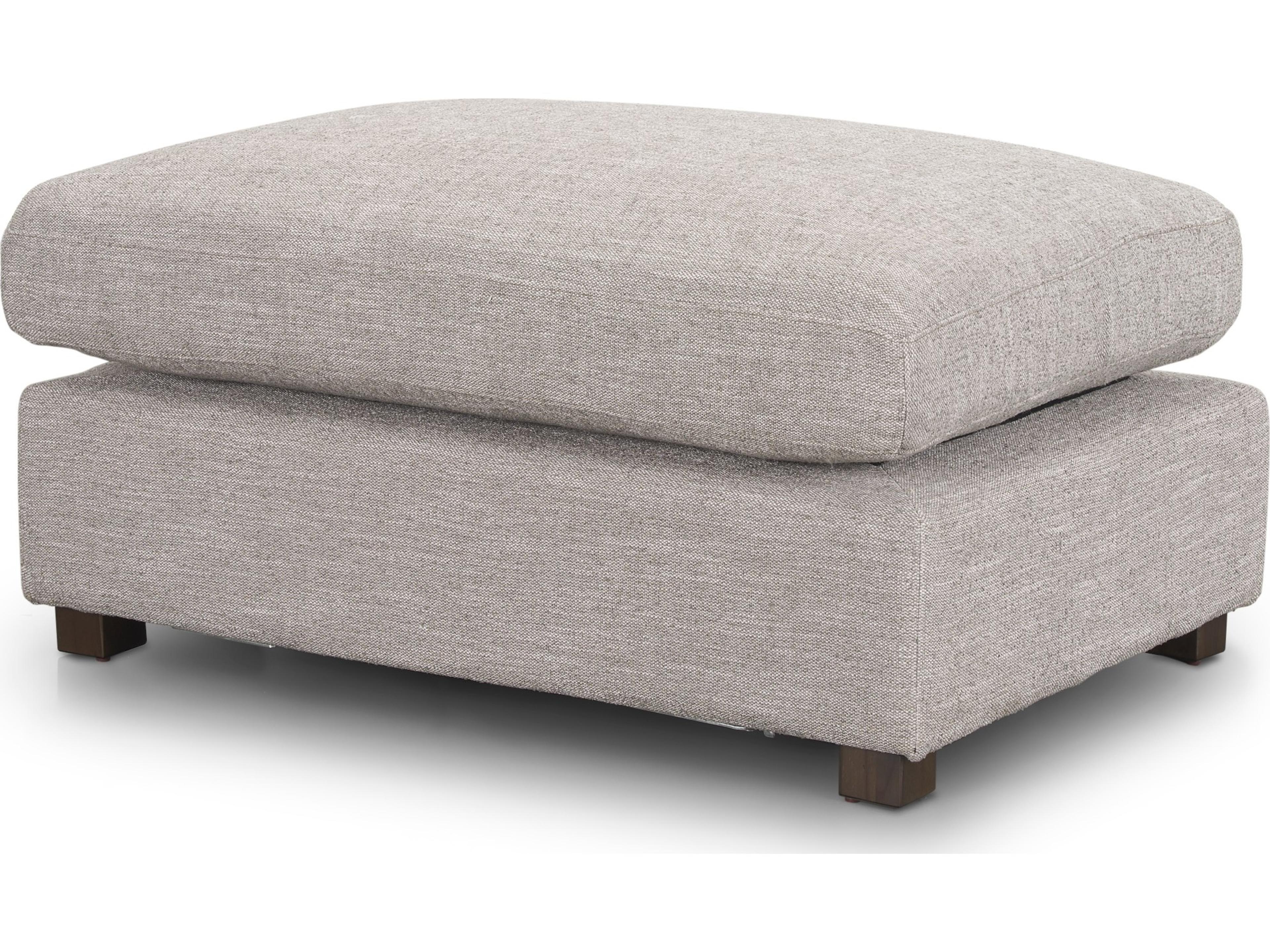 Halston Small Ottoman Light Gray Performance Fabric