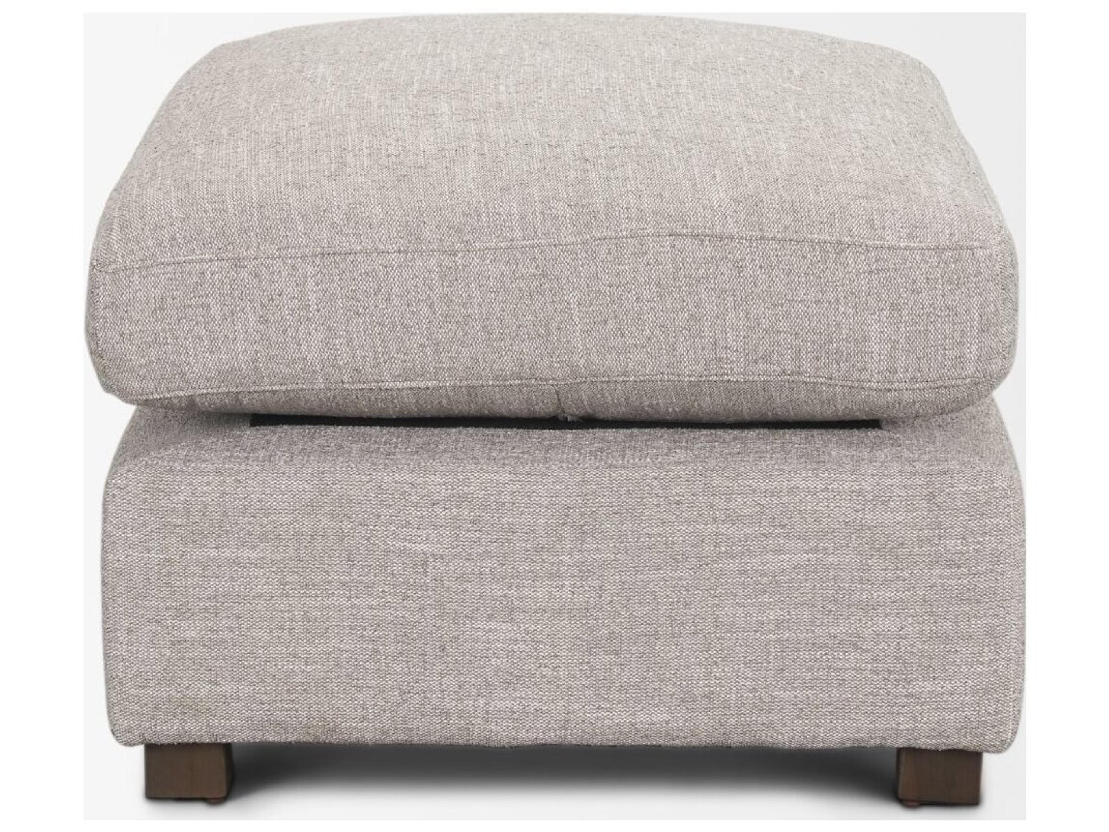 Mercana Halston Small Ottoman Light Gray Performance Fabric