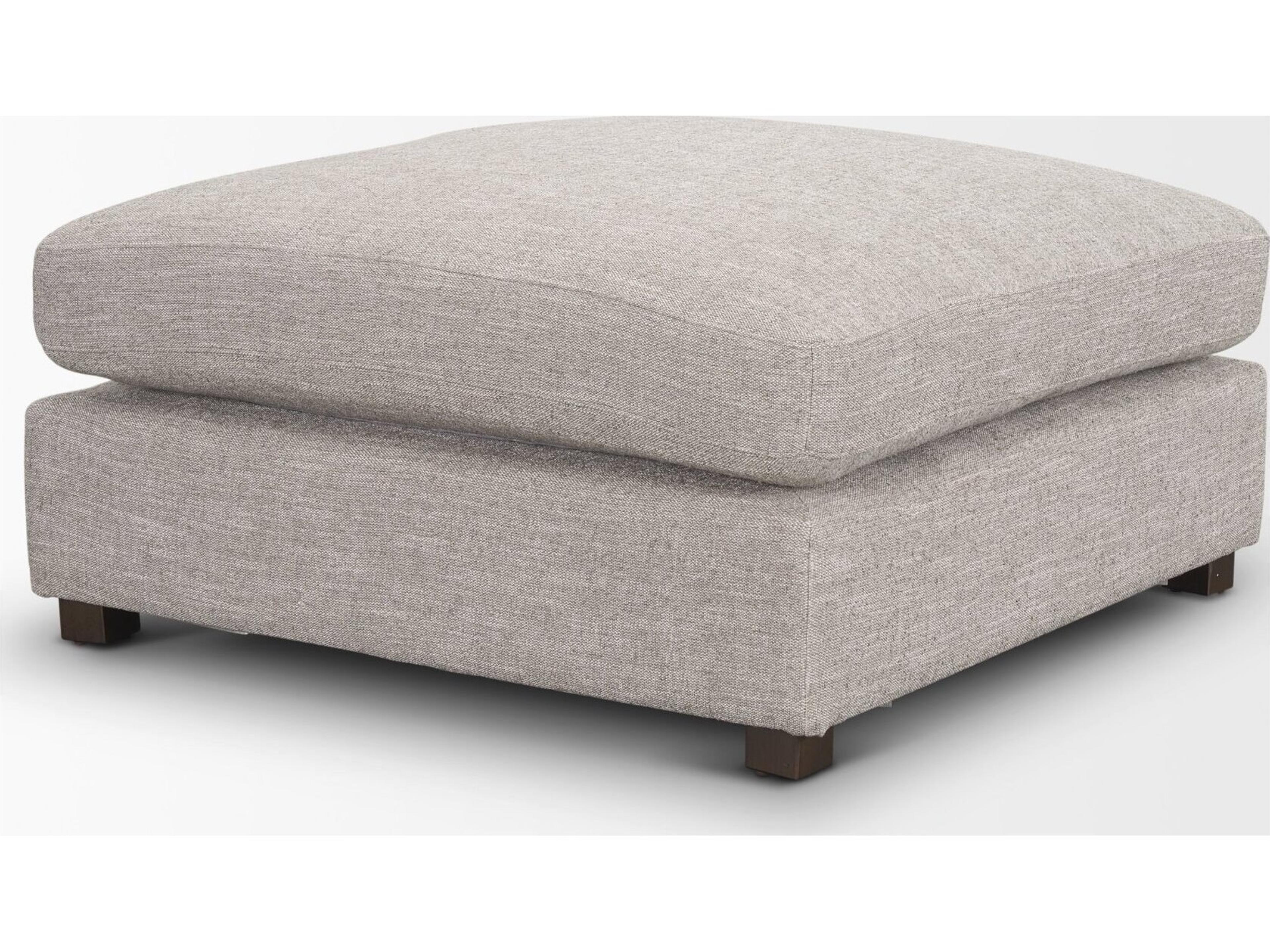 Mercana Halston Large Ottoman Light Gray Performance Fabric