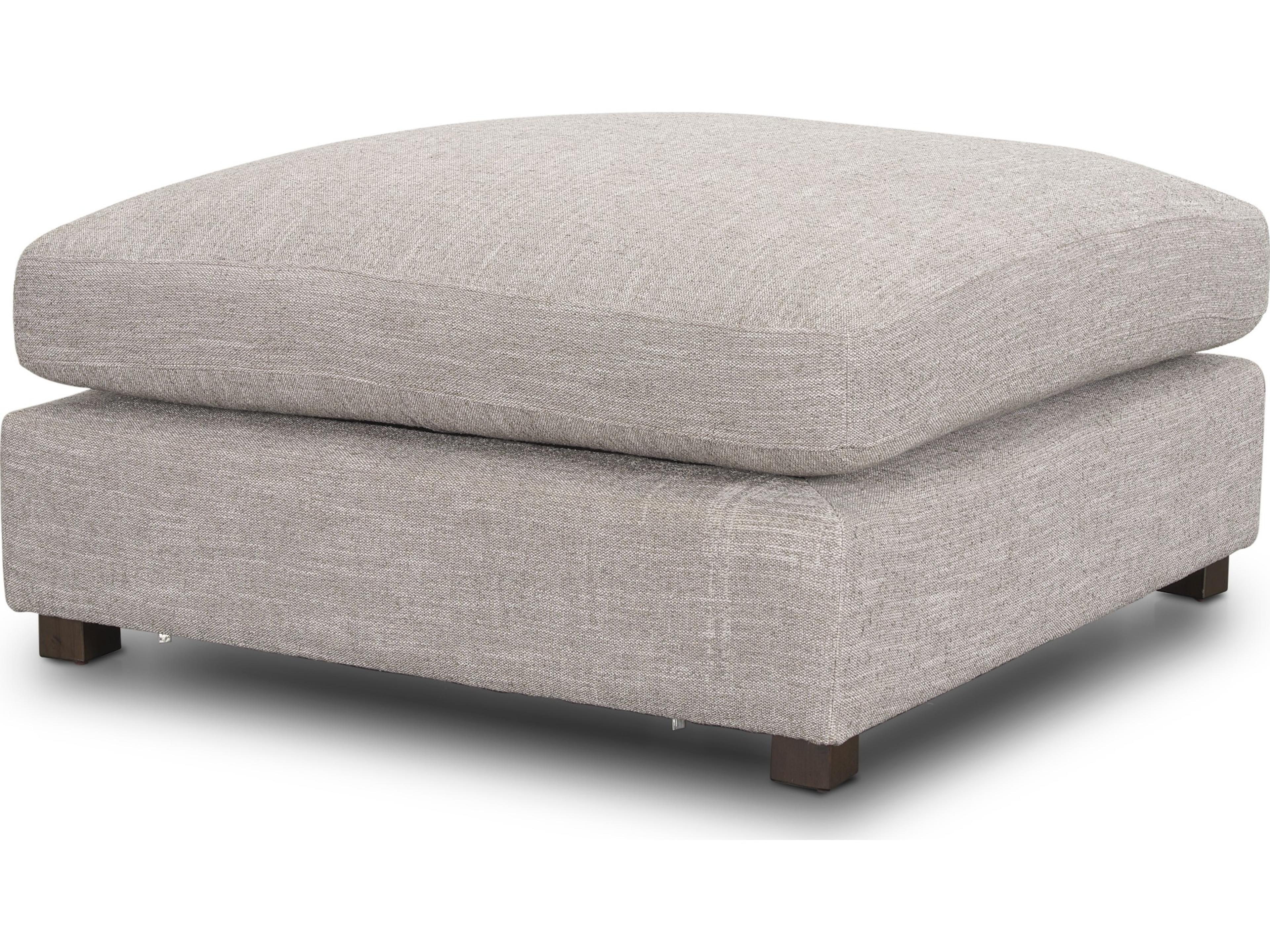 Halston Large Ottoman Light Gray Performance Fabric