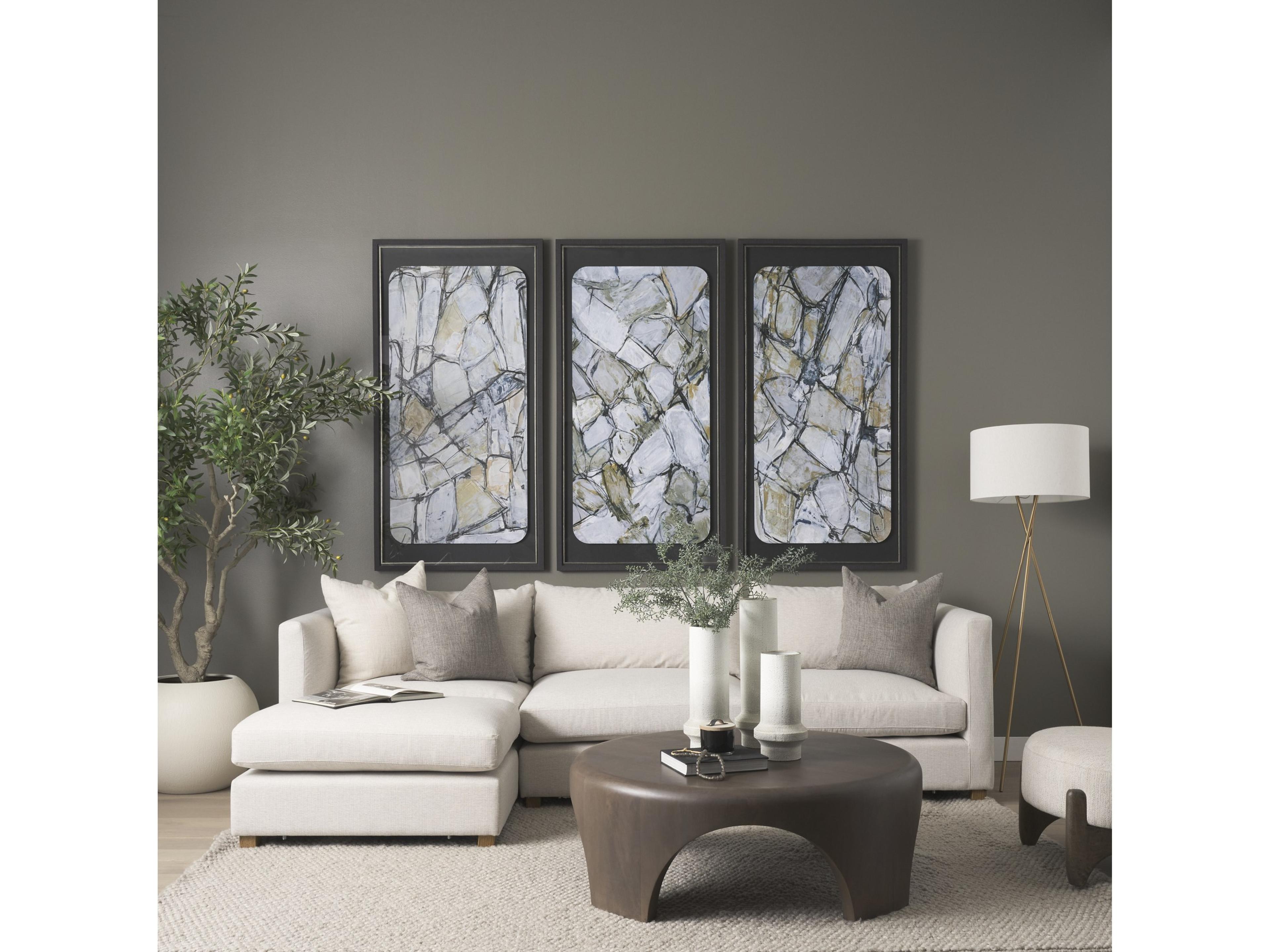 Mercana Halston Right Arm Sectional Piece Oatmeal Performance Fabric