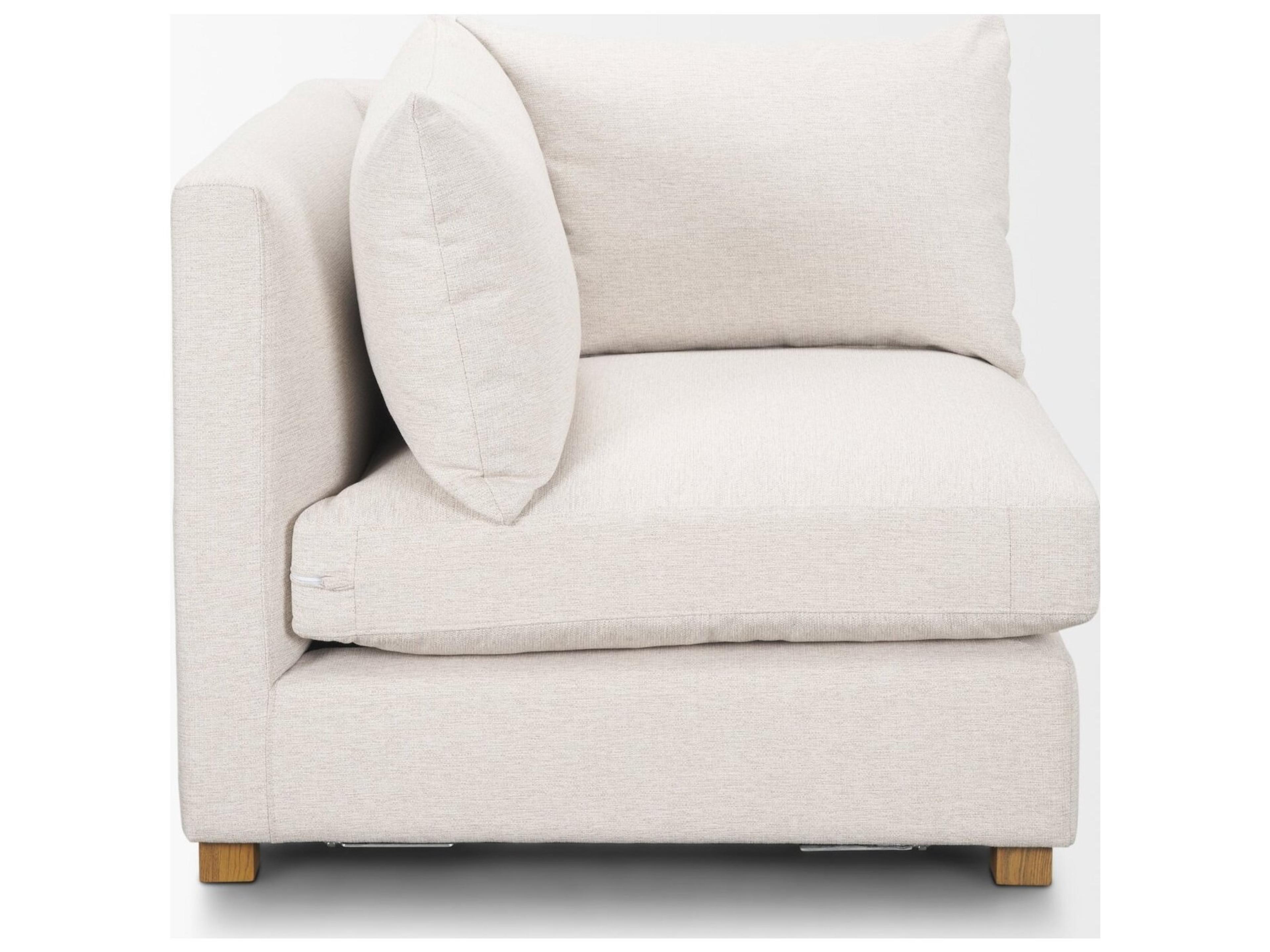 Mercana Halston Corner Sectional Piece Oatmeal Performance Fabric