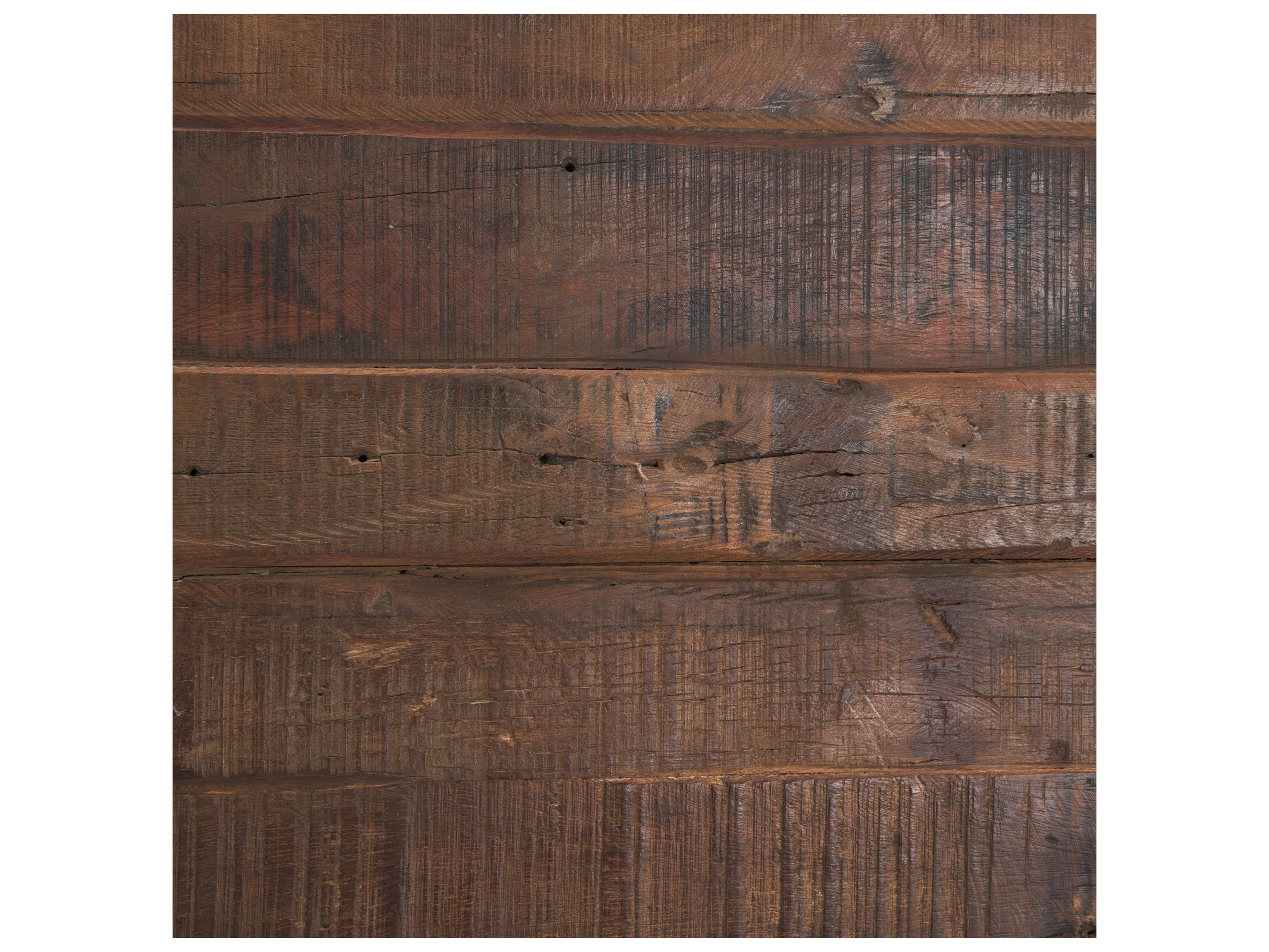 Mercana Wilton Brown Wood w/ 12 Black Metal Drawers Coffee Table