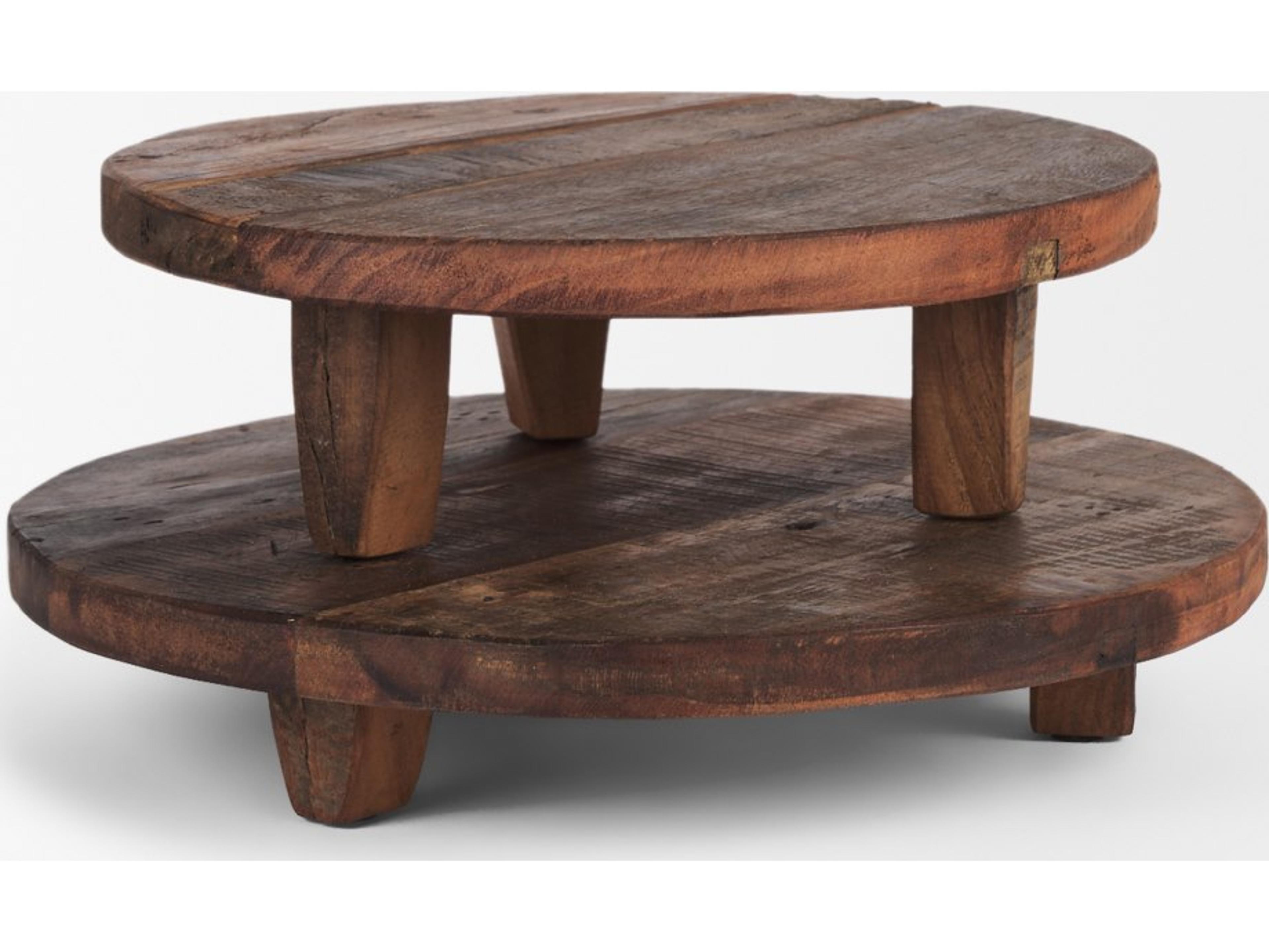 Mercana Iza Medium Brown Wooden Riser (Set of 2)