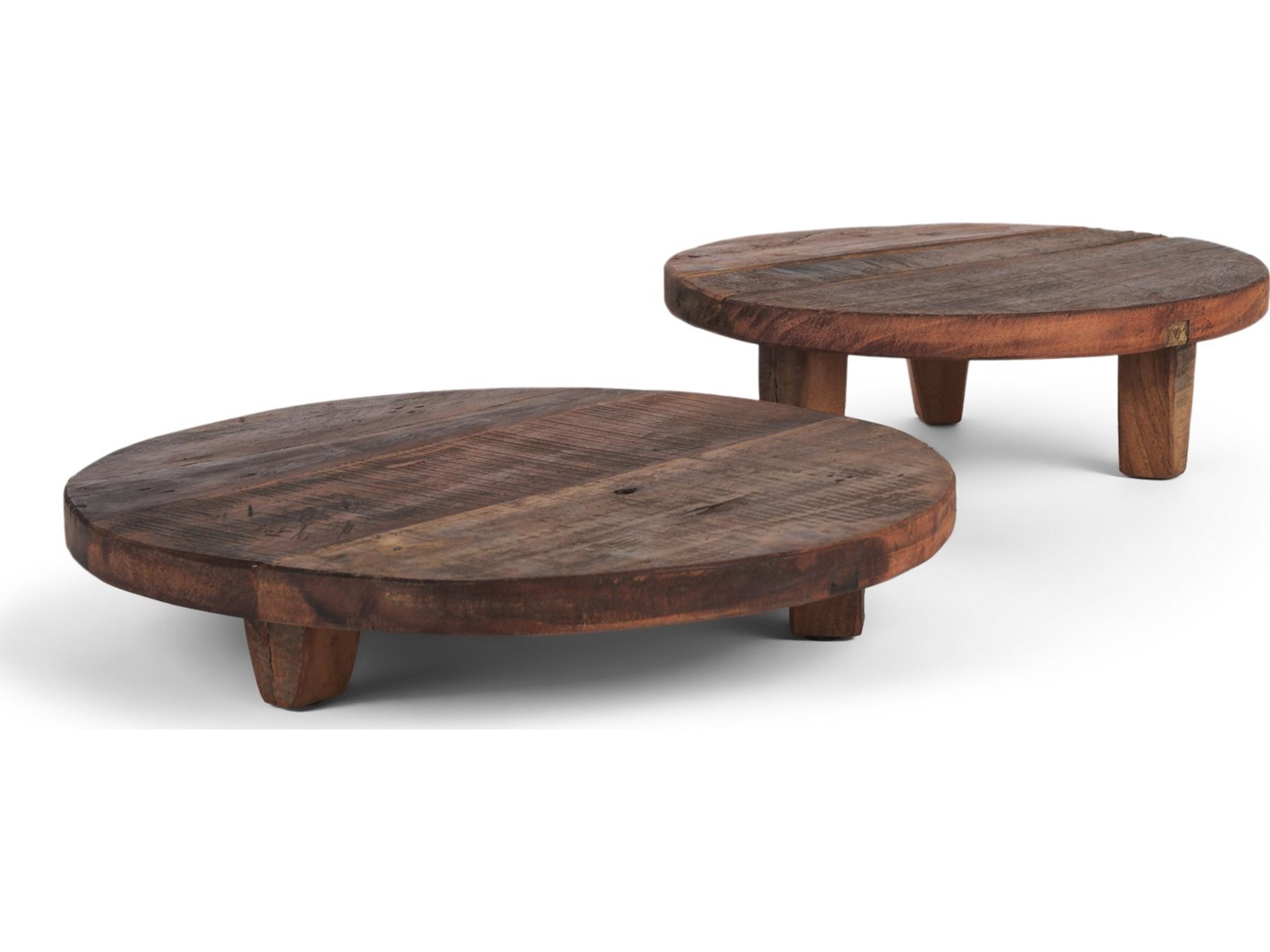 Mercana Iza Medium Brown Wooden Riser (Set of 2)