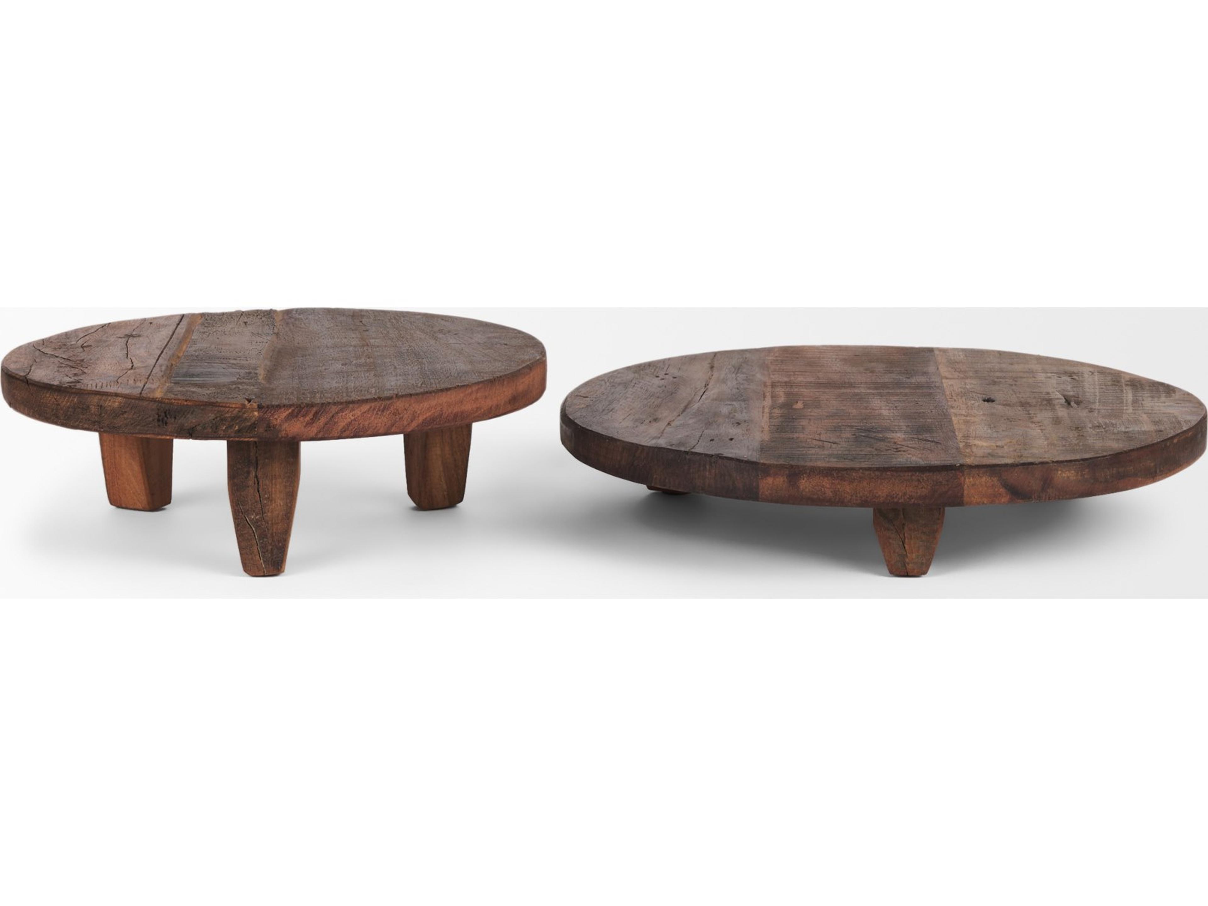 Mercana Iza Medium Brown Wooden Riser (Set of 2)