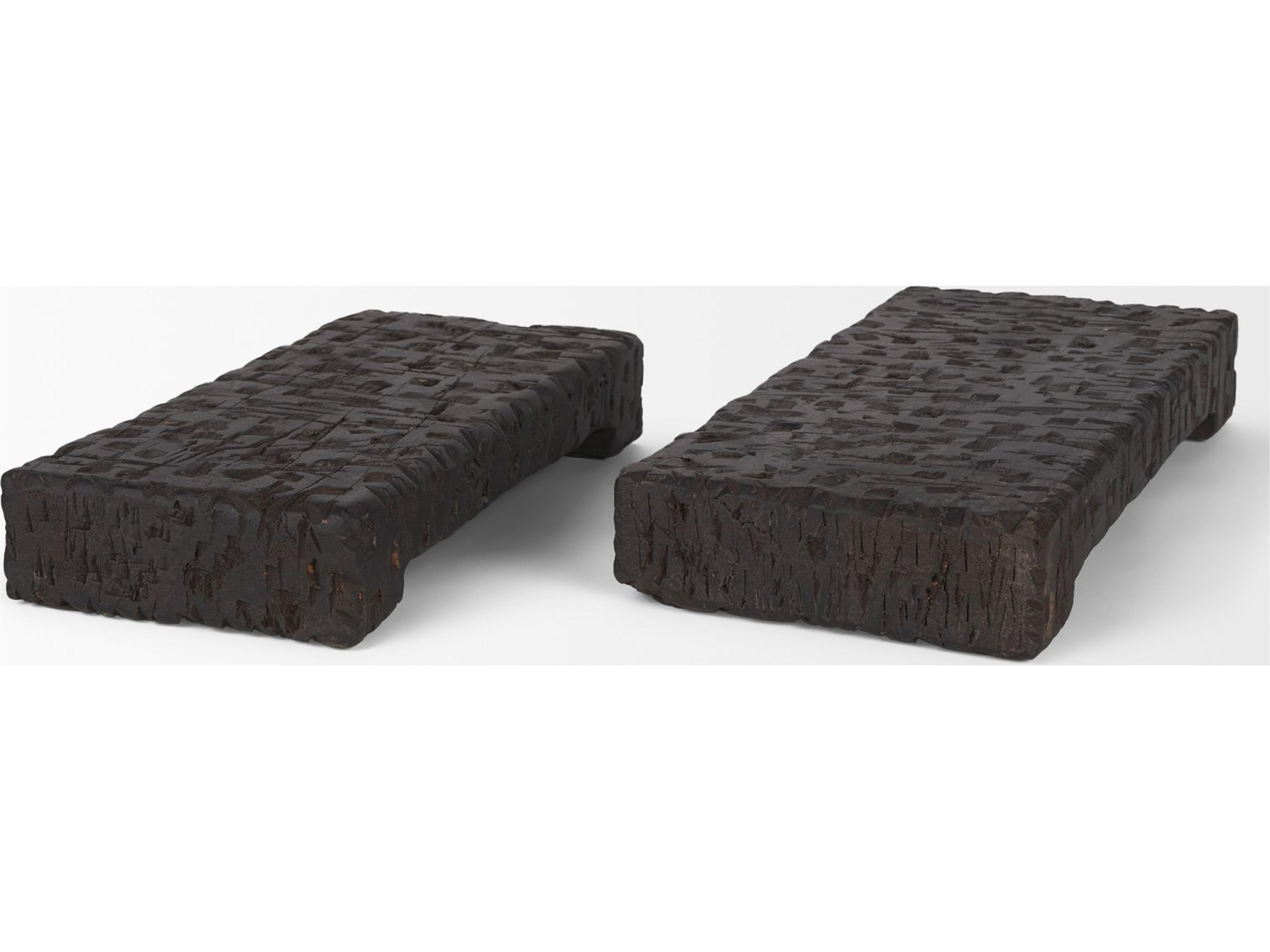 Mercana Shira Reclaimed Dark Brown Wooden Riser (Set of 2)