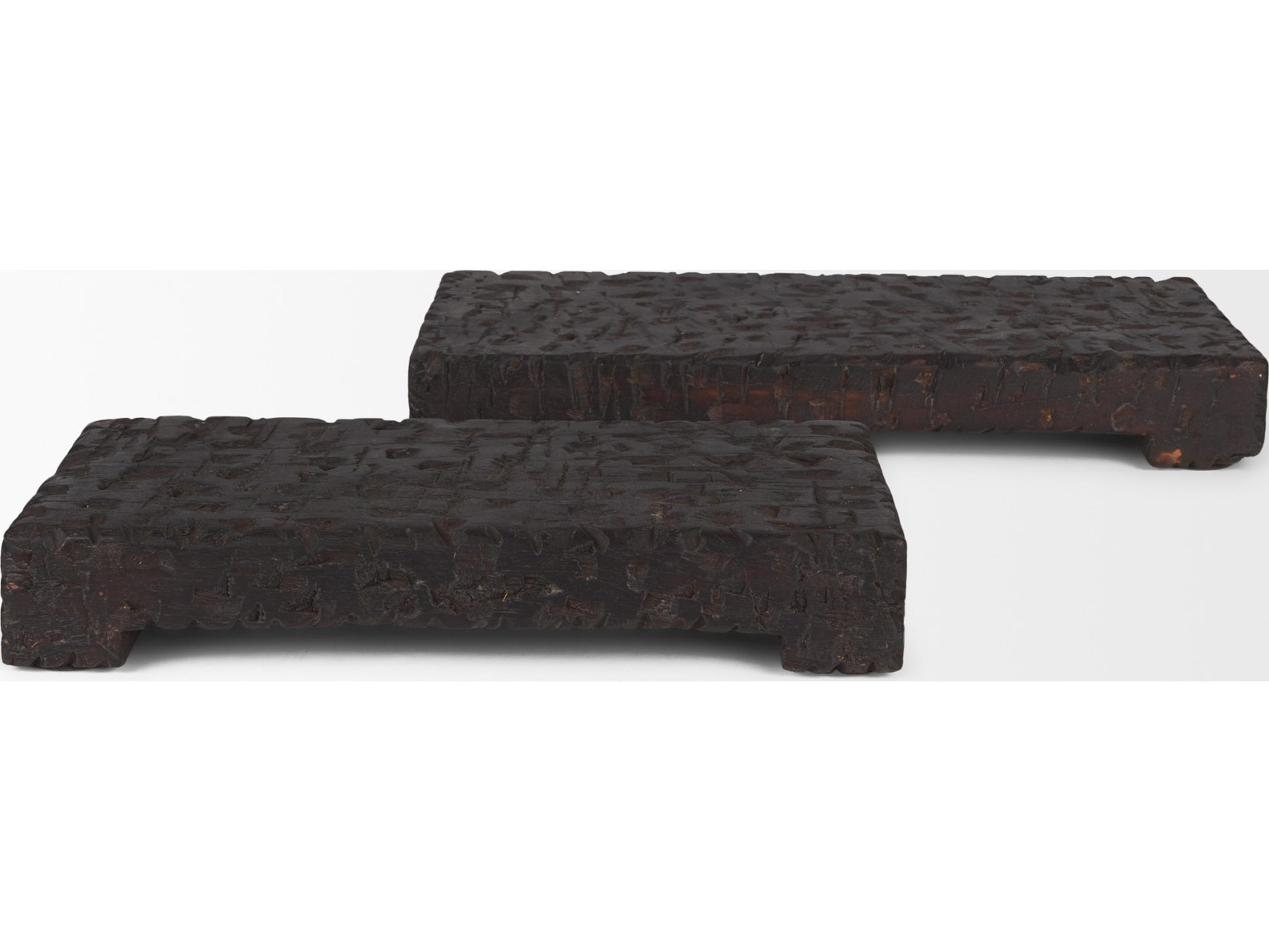 Mercana Shira Reclaimed Dark Brown Wooden Riser (Set of 2)