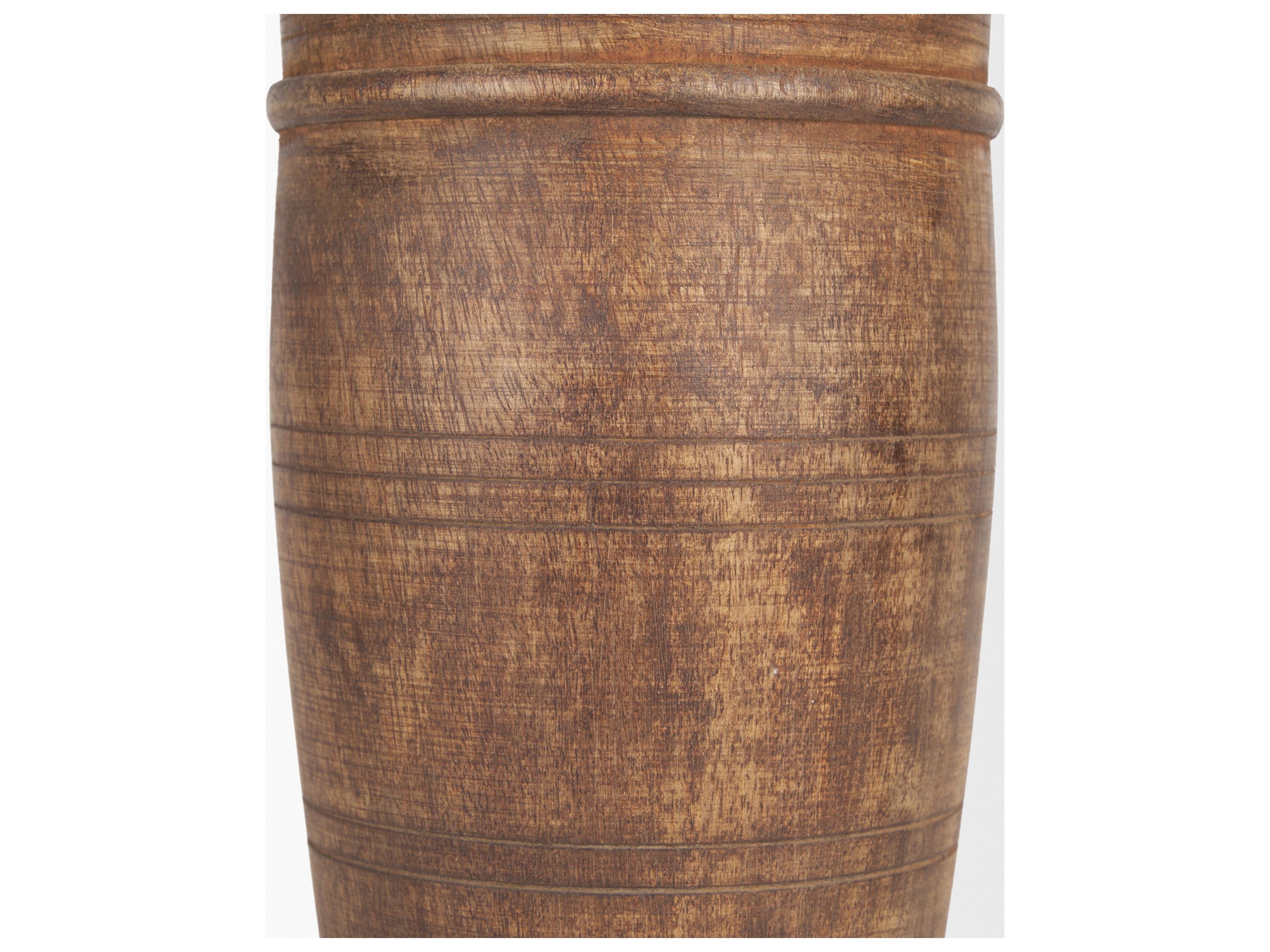 Mercana Porta Large Medium Brown Reclaimed Wooden Pot