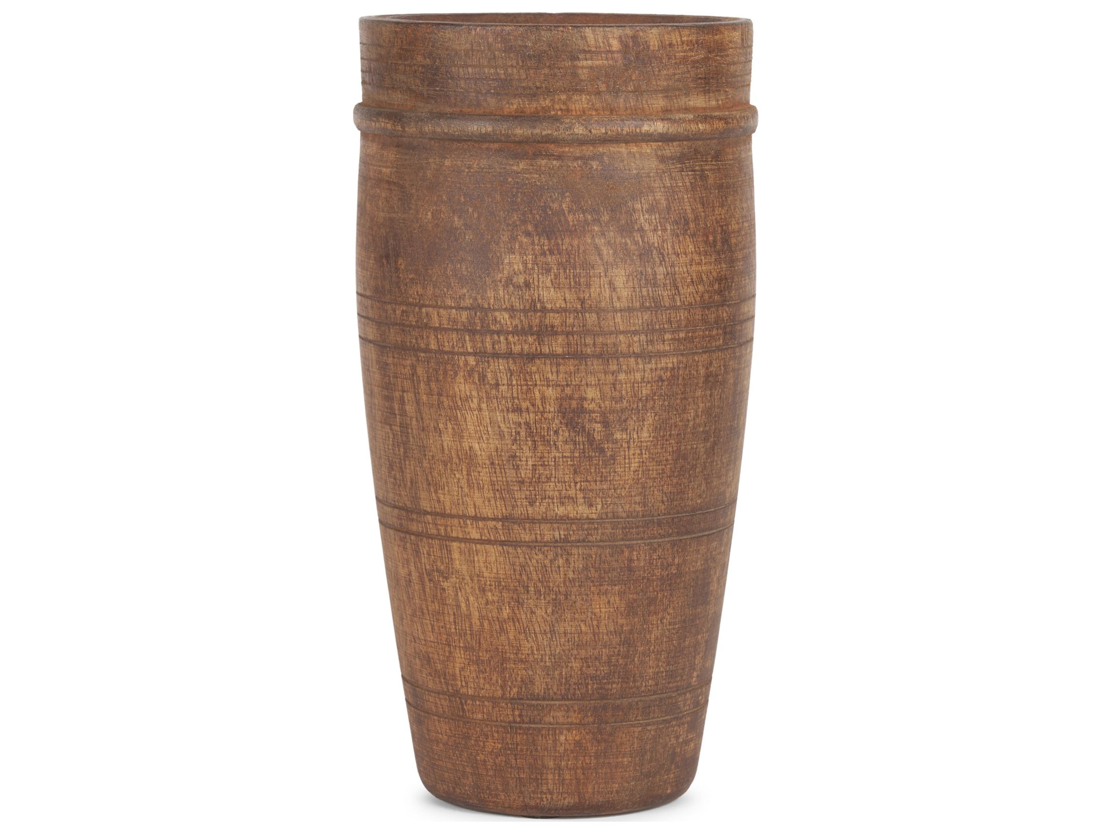 Porta Large Medium Brown Reclaimed Wooden Pot