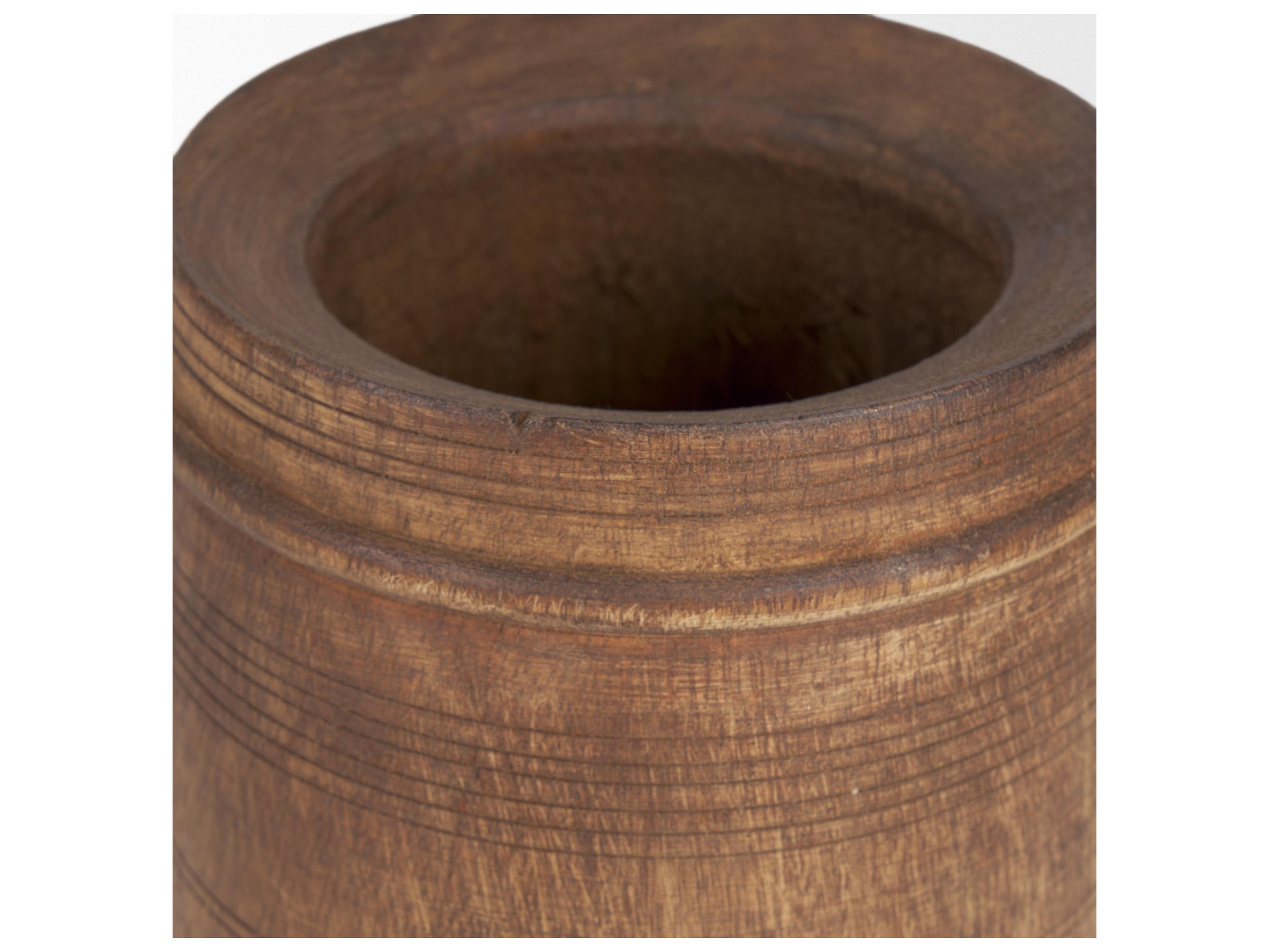 Mercana Porta Small Medium Brown Reclaimed Wooden Pot