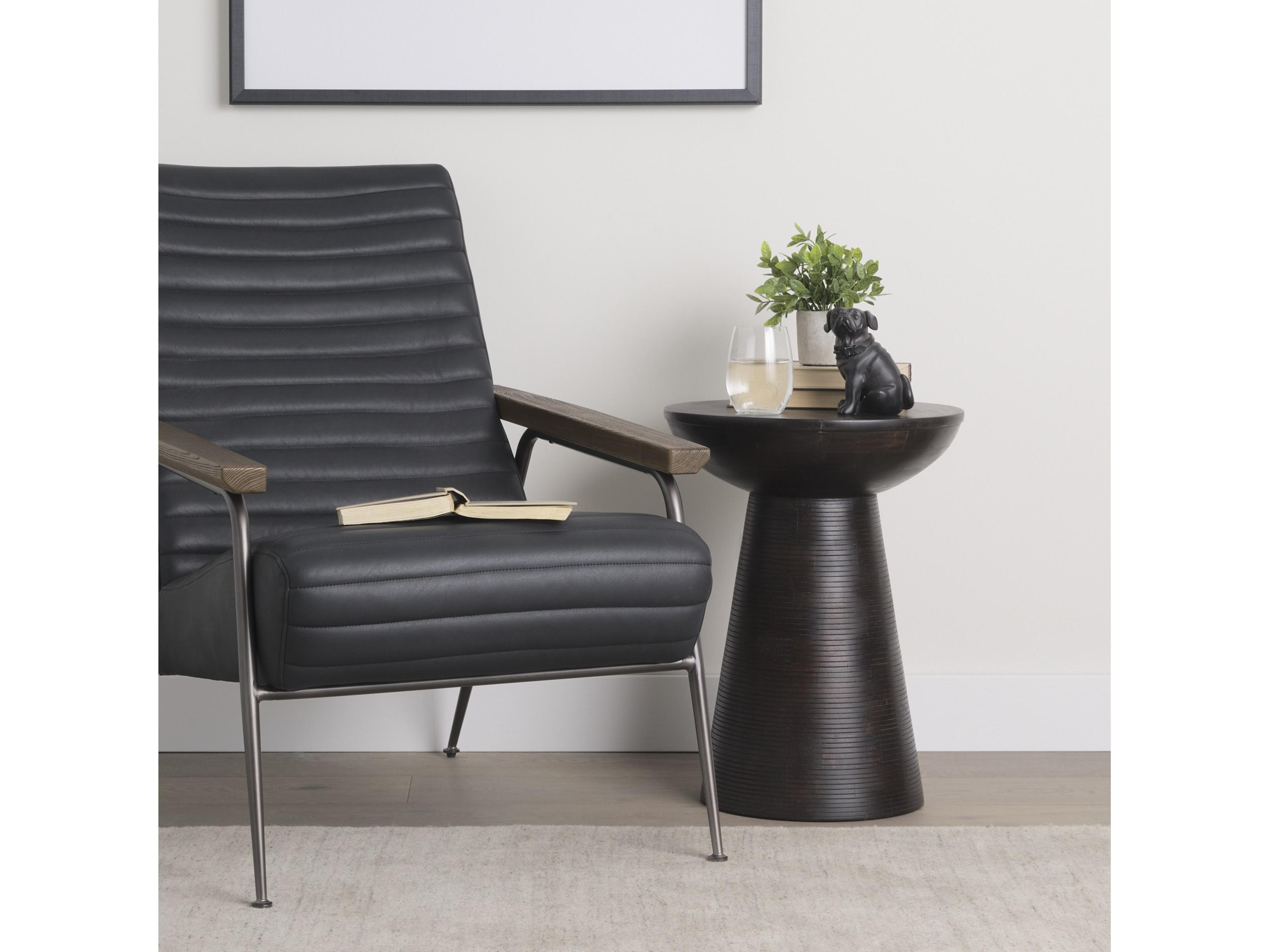 Mercana Novell Dark Brown Wood Pedestal Accent Table
