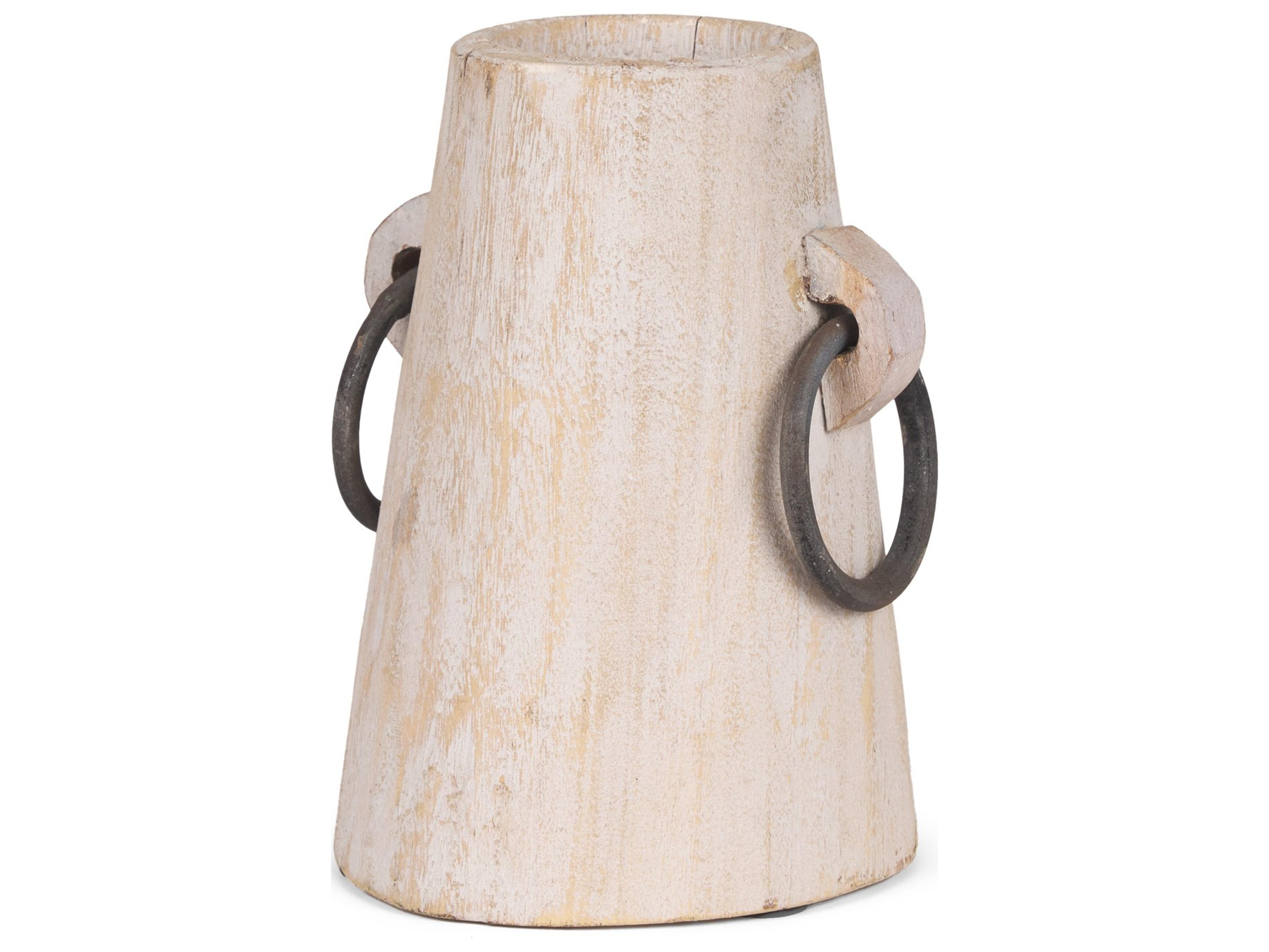 Monique Small Light Brown w/ Handles Wood Pot