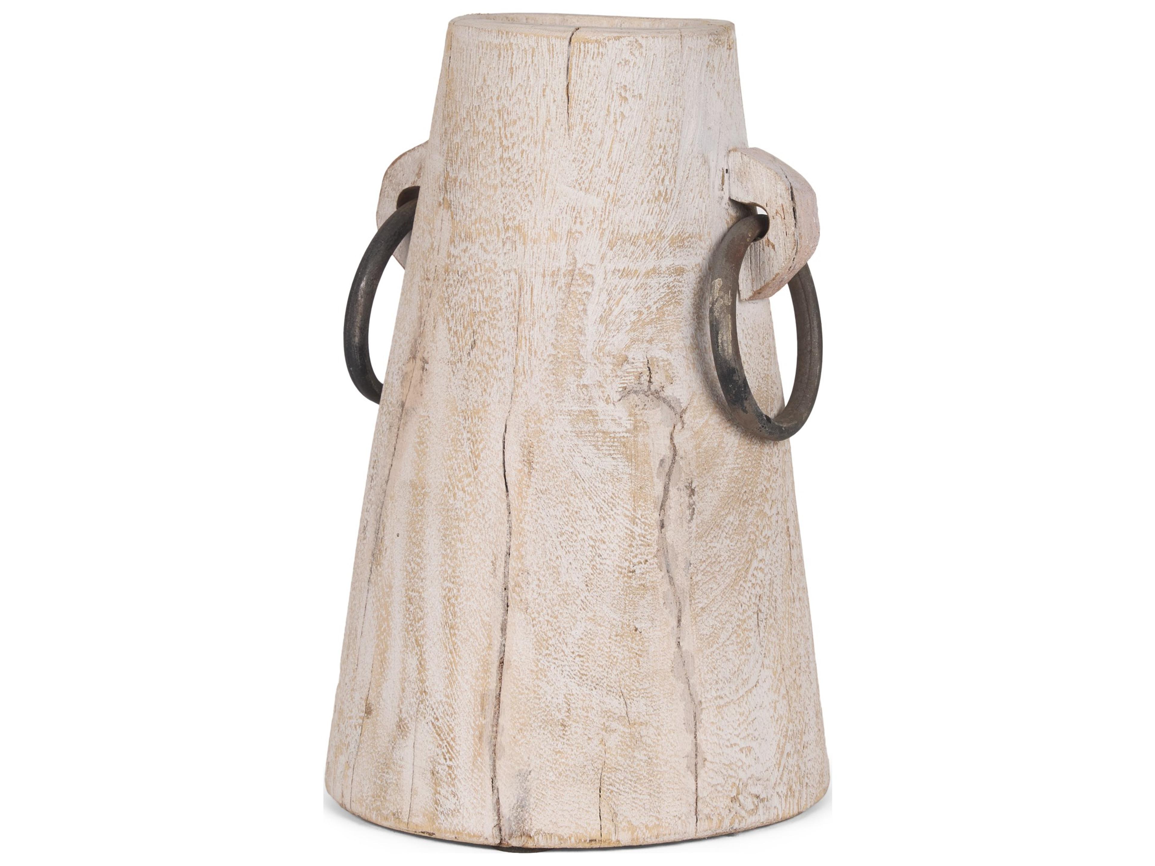 Monique Large Light Brown w/ Handles Wood Pot