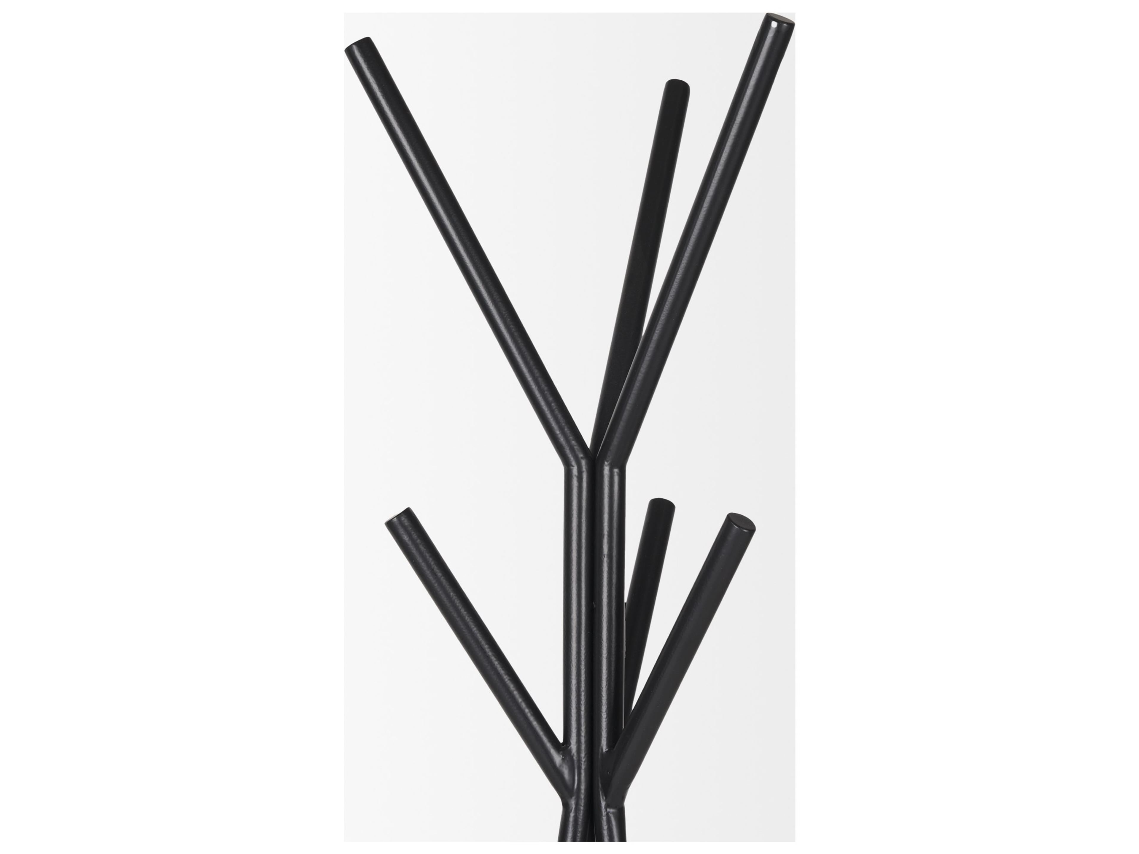 Mercana Everett Matte Black Metal w/ Two Metal Shelves Coat Rack