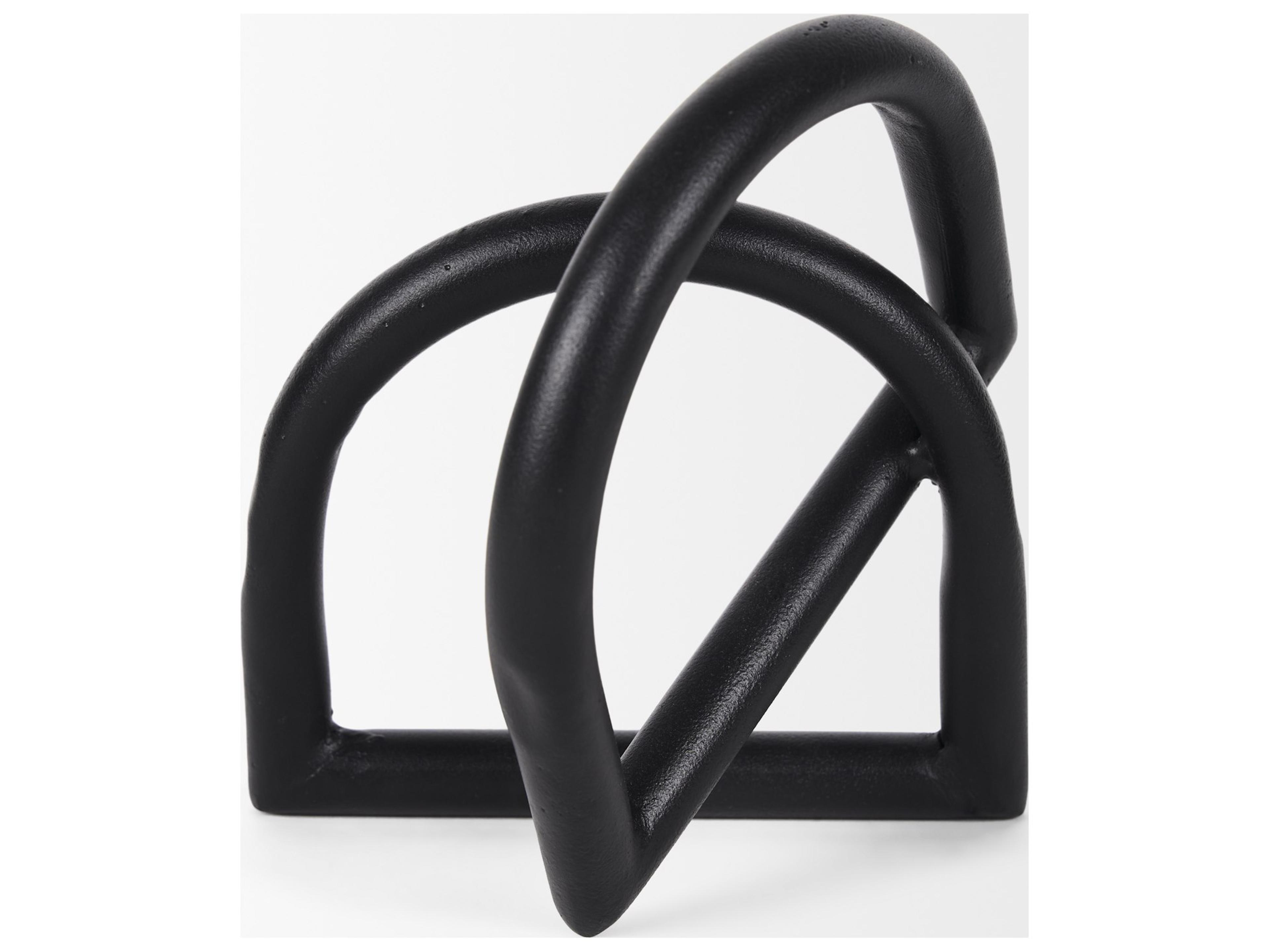 Mercana Locke Large Matte Black Metal Decorative Object