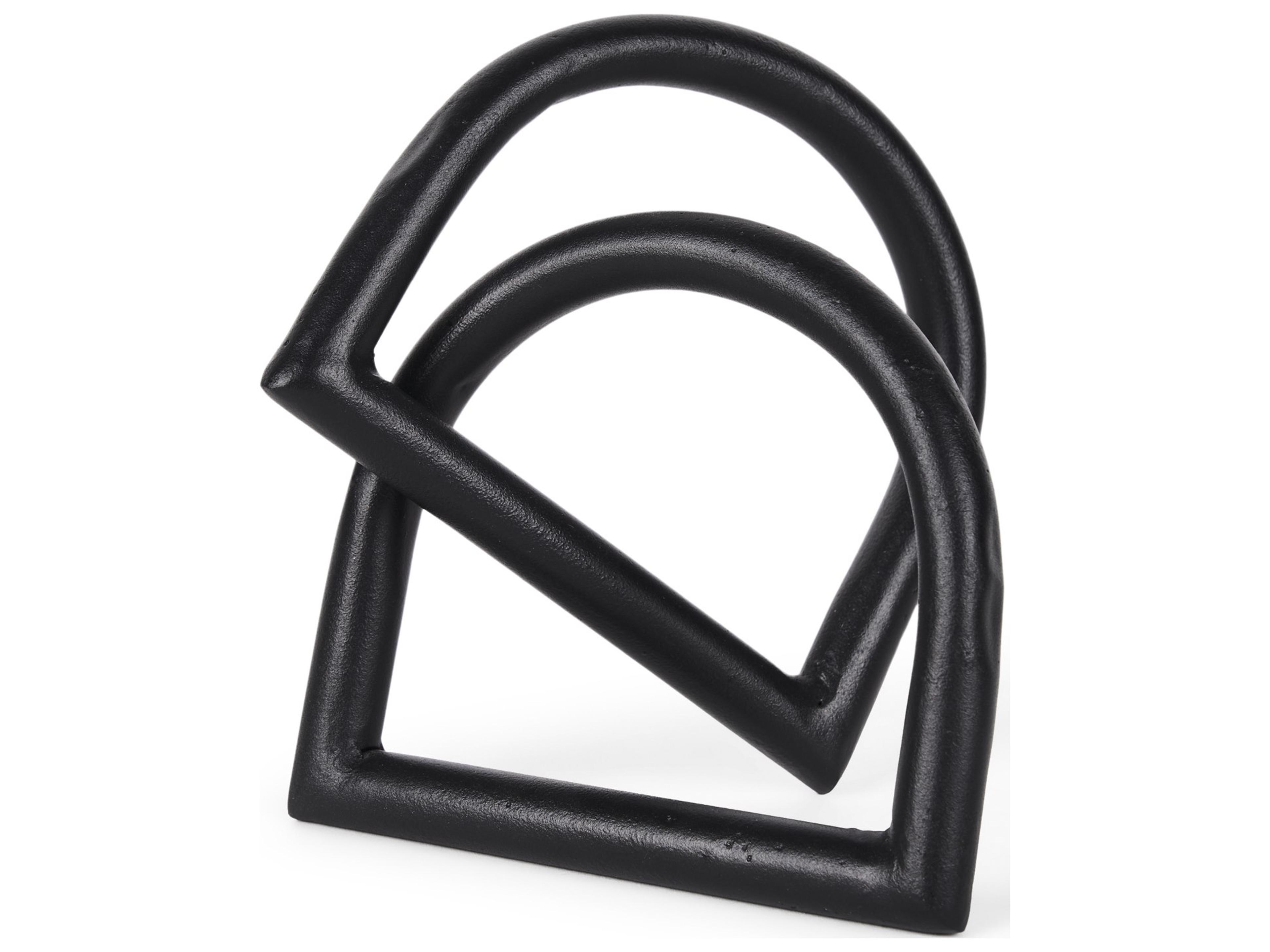 Locke Large Matte Black Metal Decorative Object