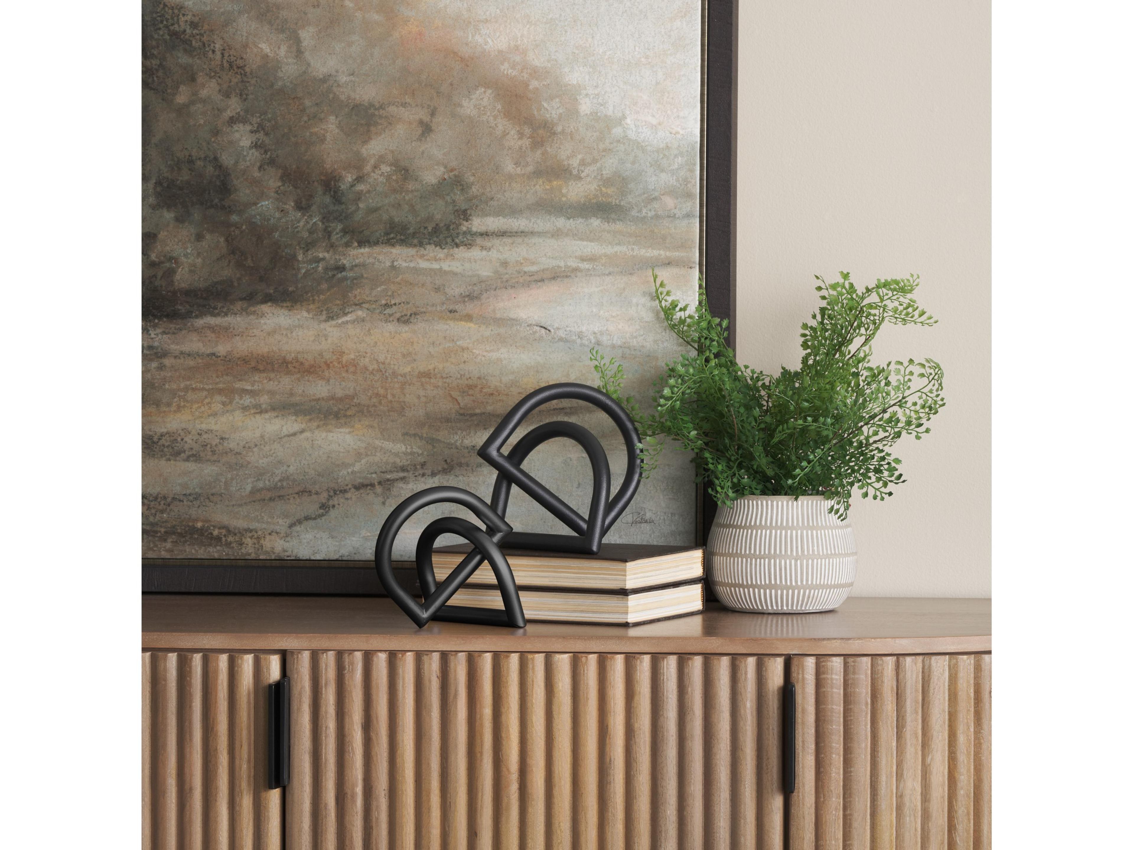 Mercana Locke Large Matte Black Metal Decorative Object