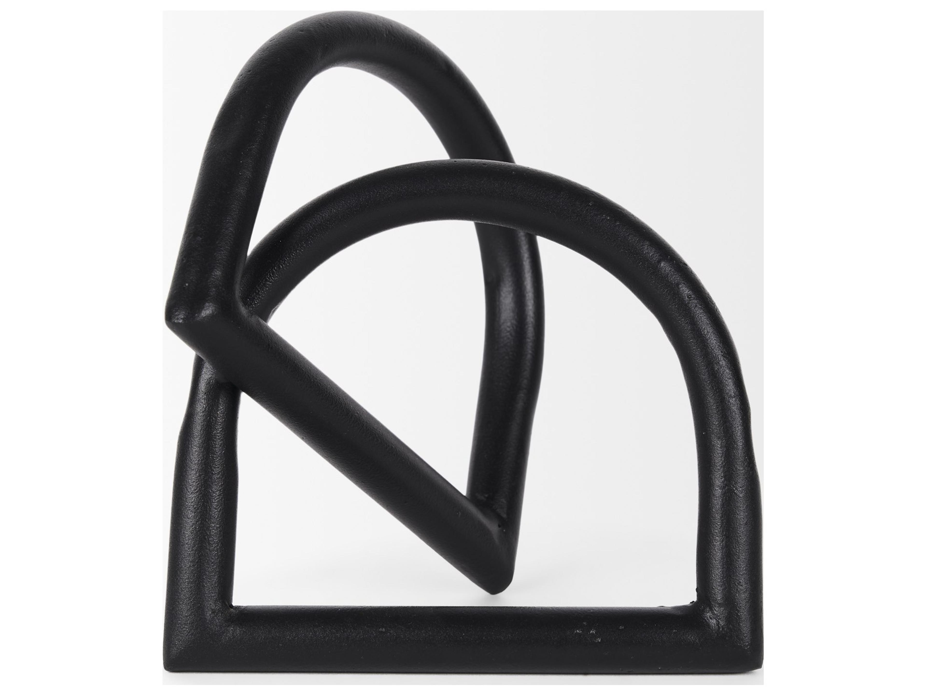 Mercana Locke Large Matte Black Metal Decorative Object