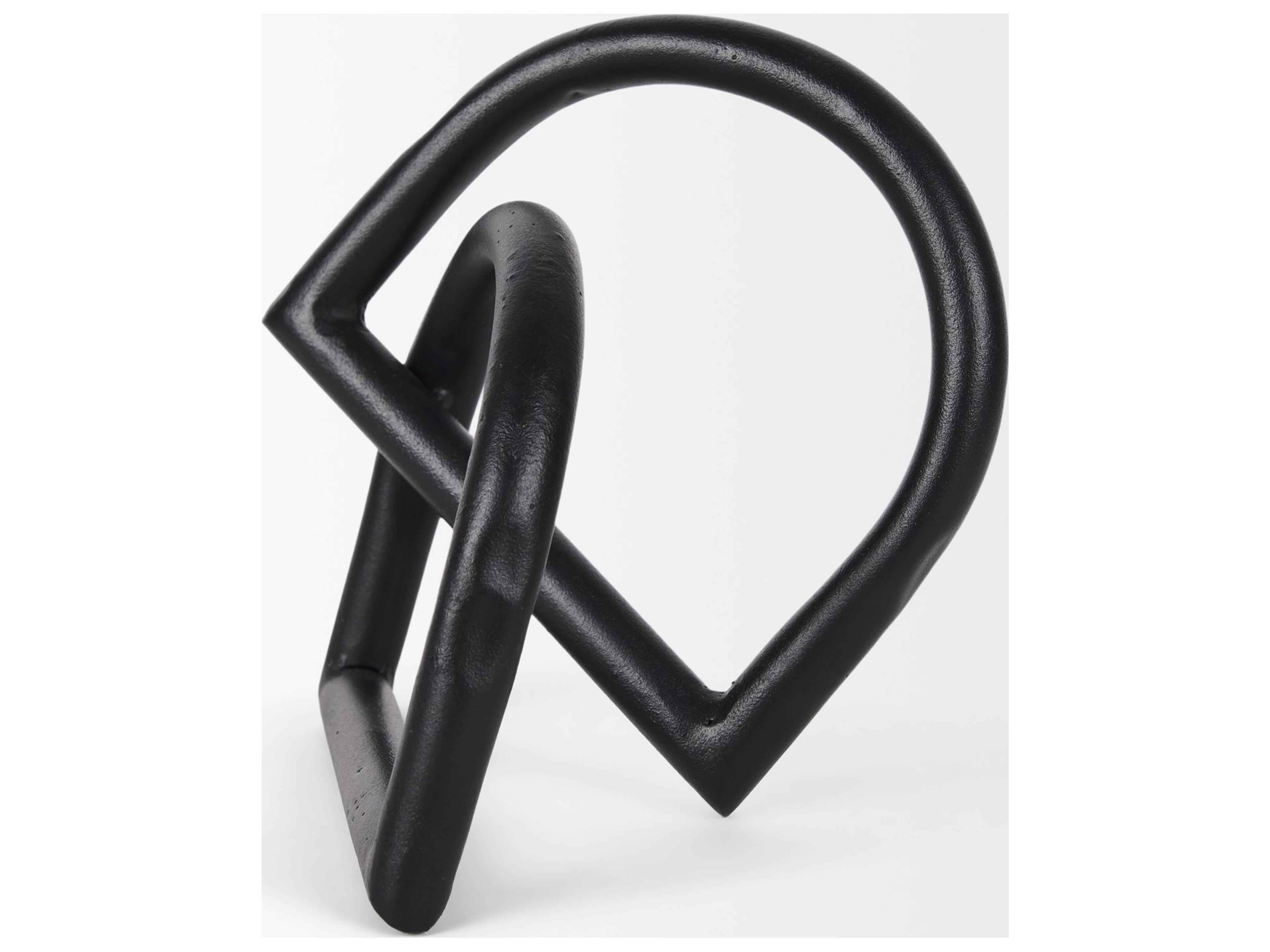 Mercana Locke Large Matte Black Metal Decorative Object