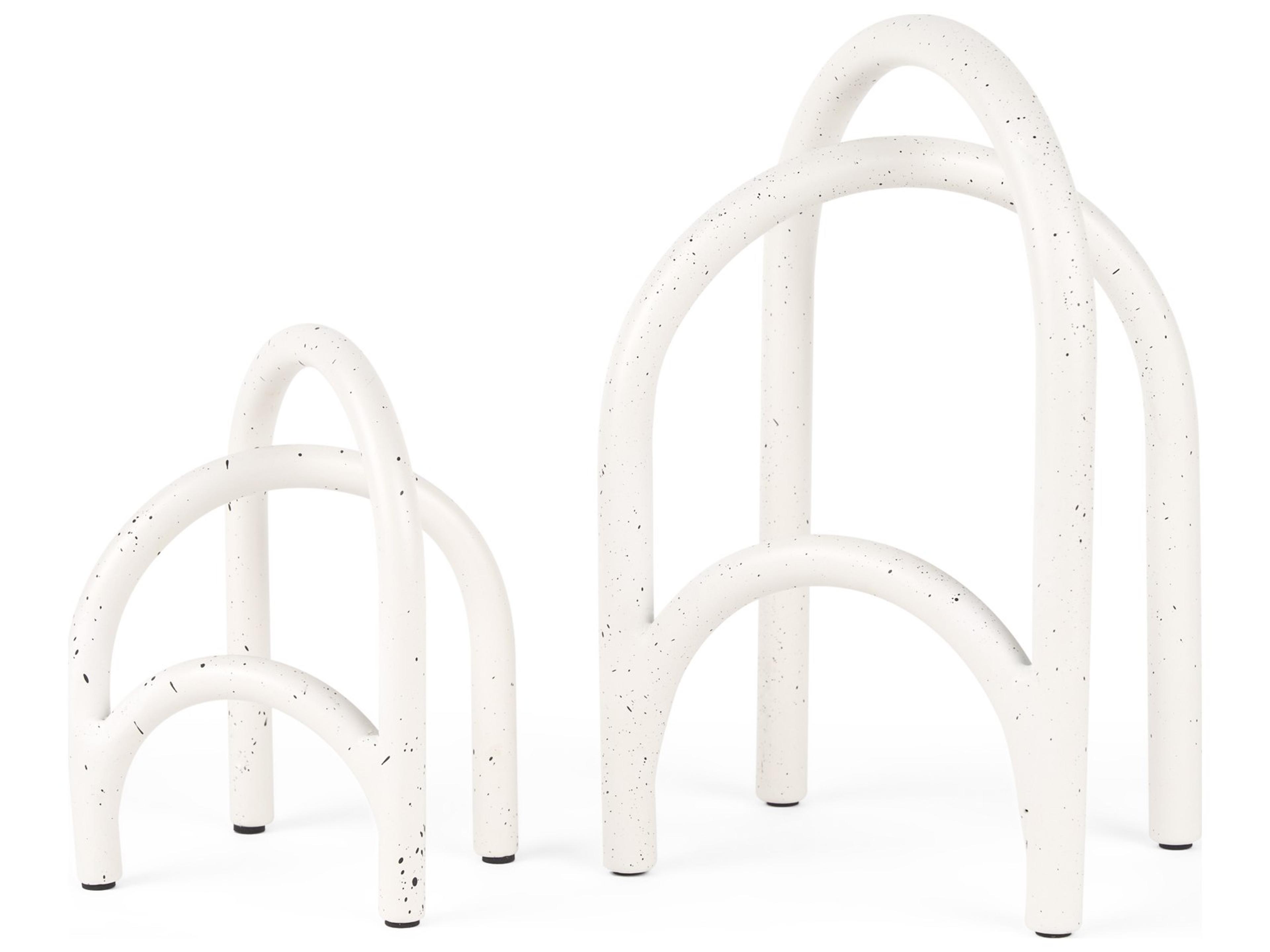 Mercana Springe White & Gray Speckled Arch Decorative Object (Set of 2)
