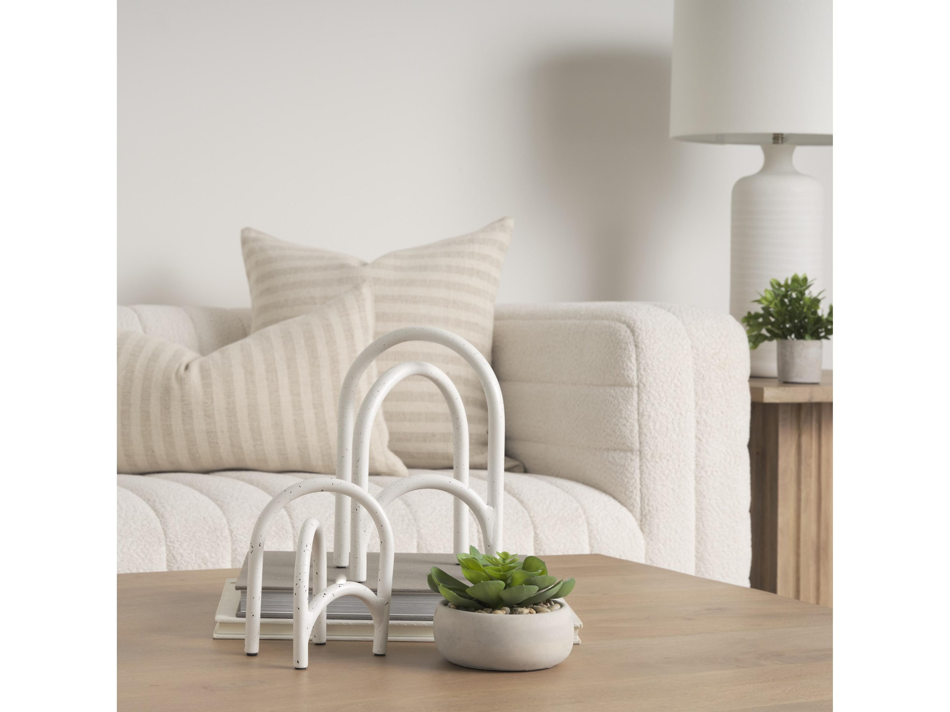 Mercana Springe White & Gray Speckled Arch Decorative Object (Set of 2)