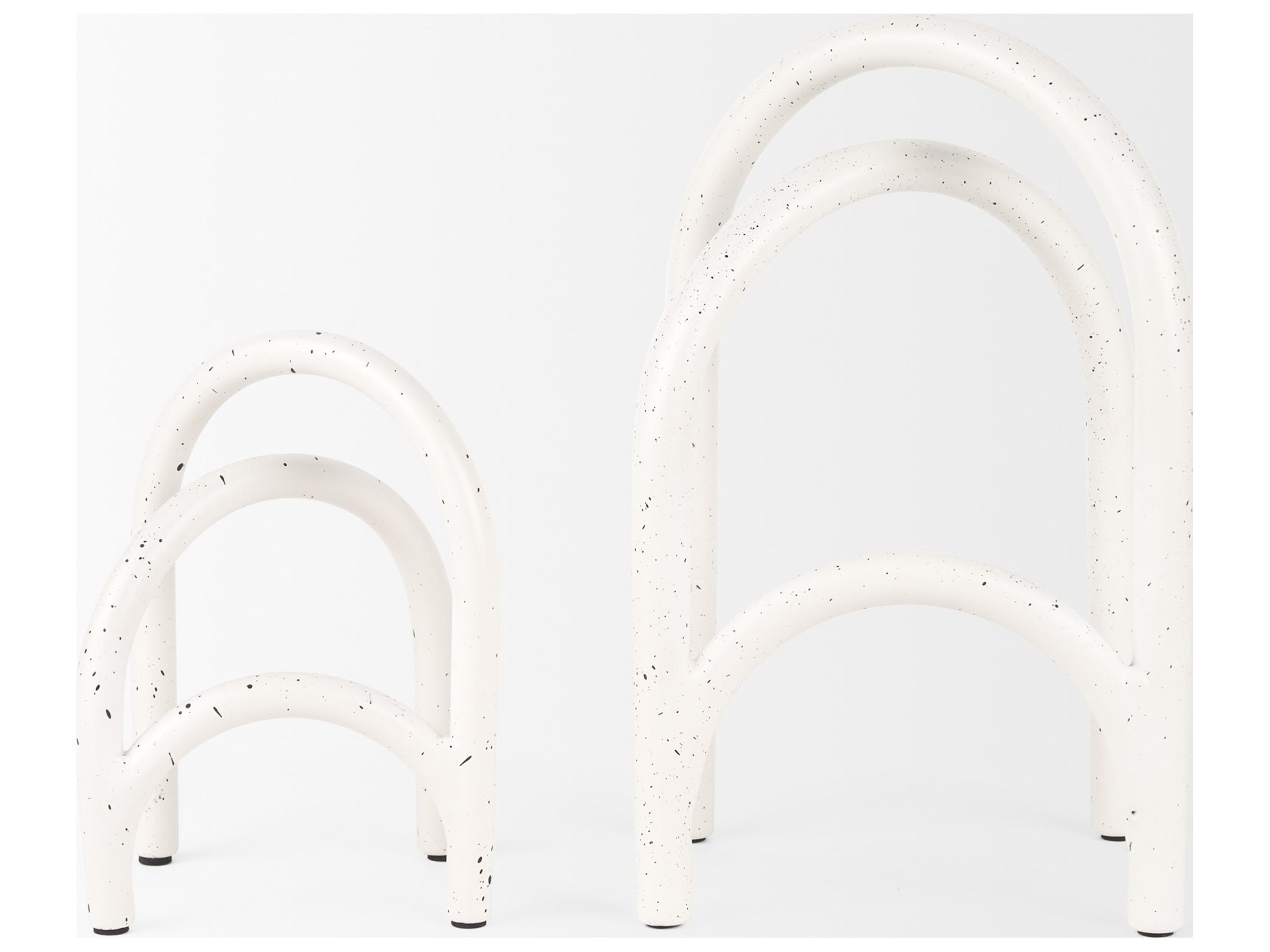 Mercana Springe White & Gray Speckled Arch Decorative Object (Set of 2)