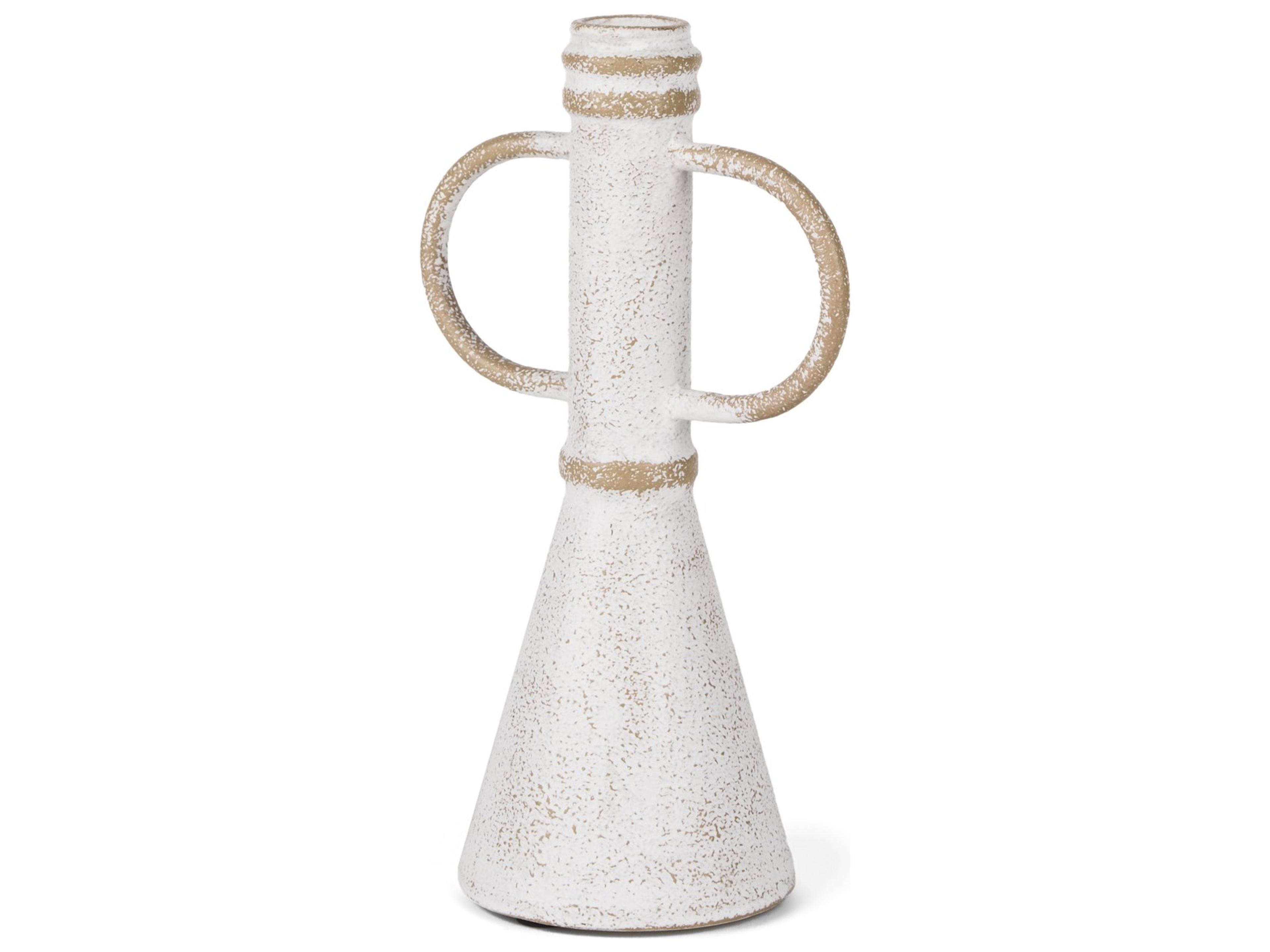 Ziva Small Distressed Wall White Metal Sculptural Object