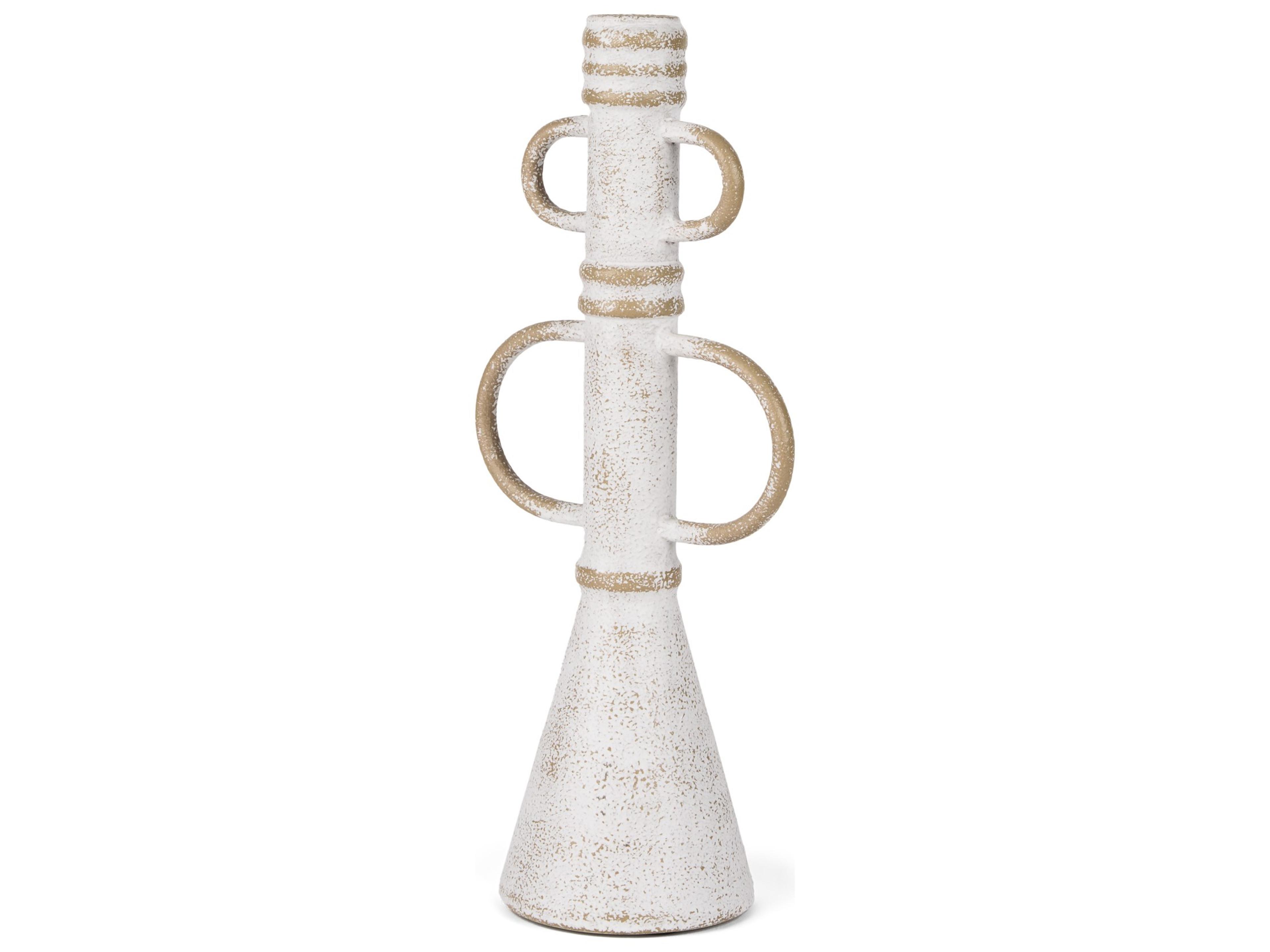 Ziva Large Distressed White Metal Sculptural Object