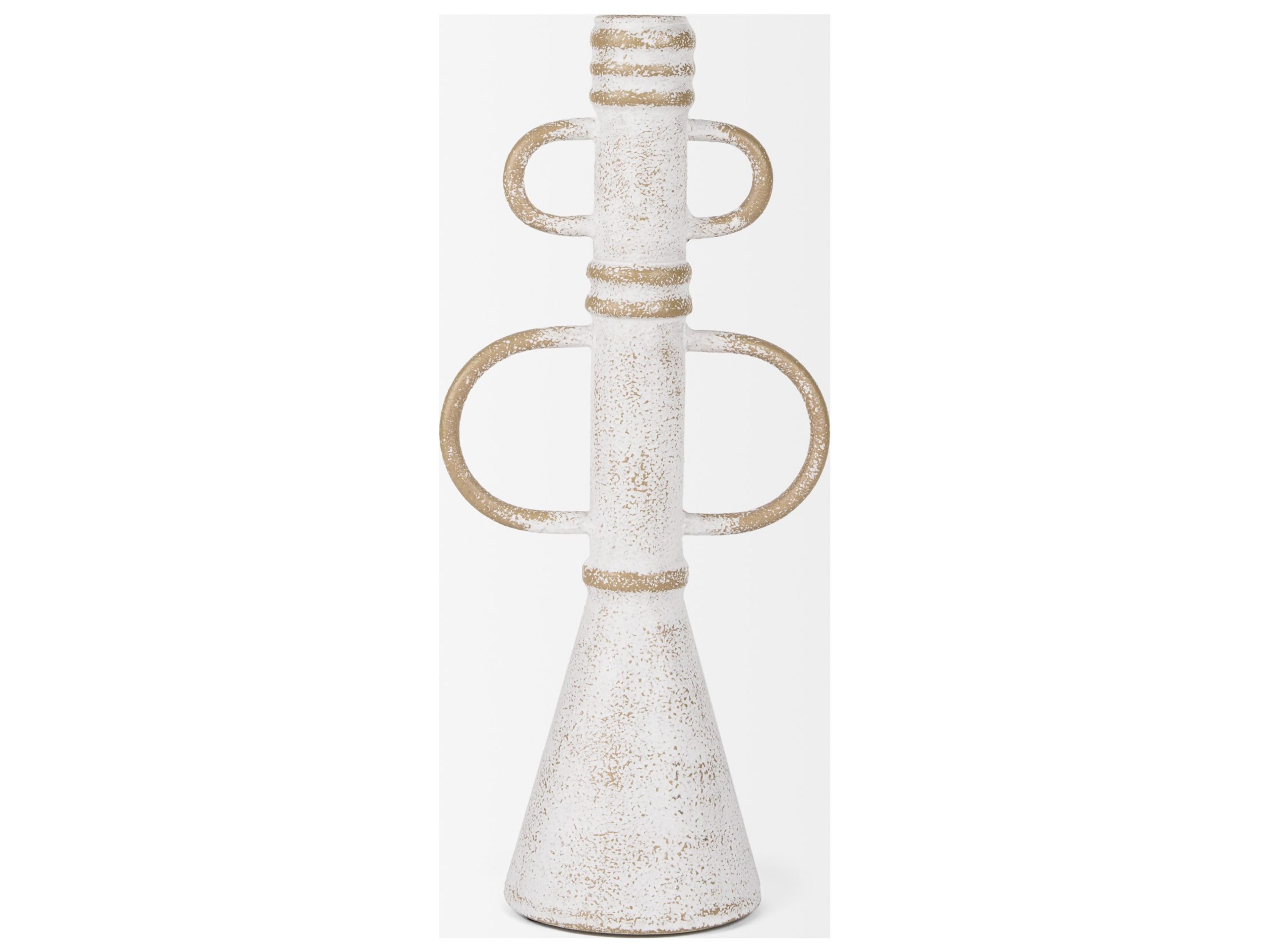 Mercana Ziva Large Distressed White Metal Sculptural Object